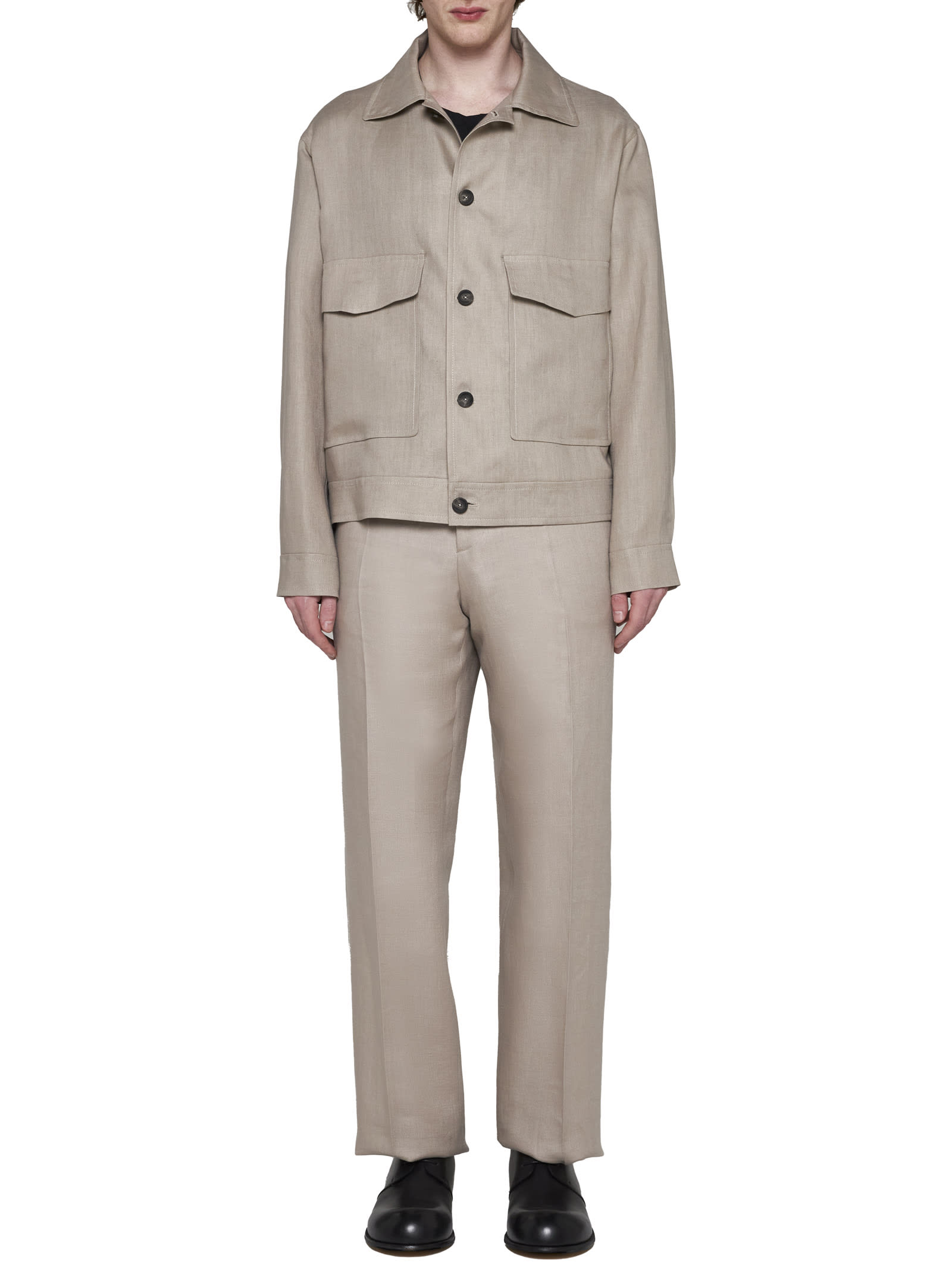 Shop Tagliatore Jacket In Dove Grey