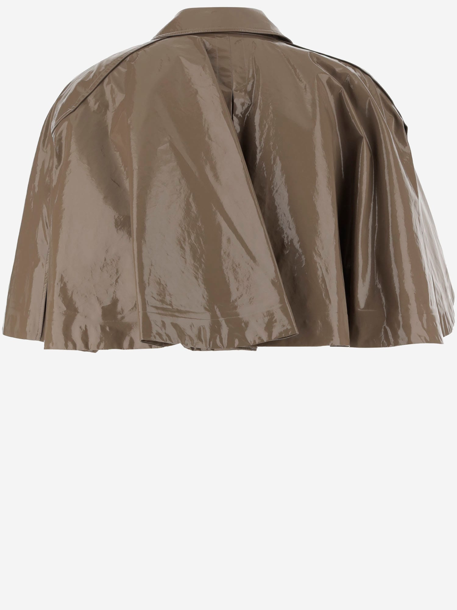 Shop Chloé Lacquered Effect Cape In Brown