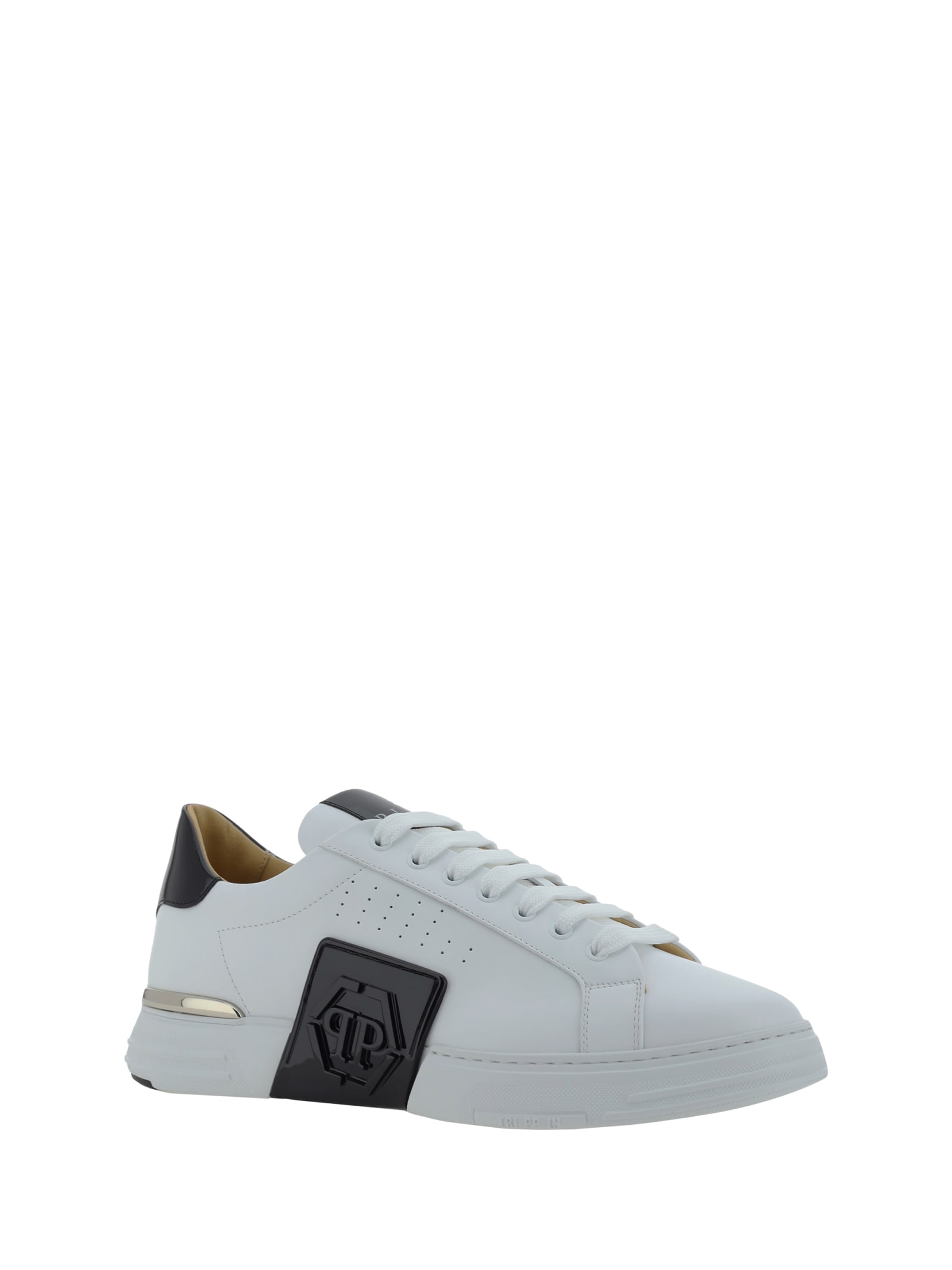 Shop Philipp Plein Lo Top Sneakers In White