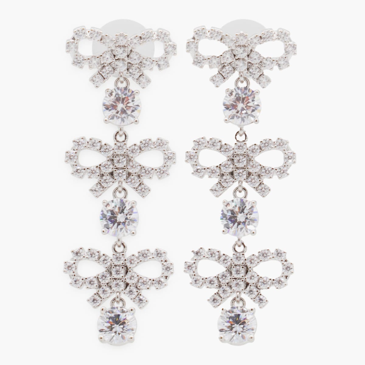 Self-portrait Silver Crystal Earrings
