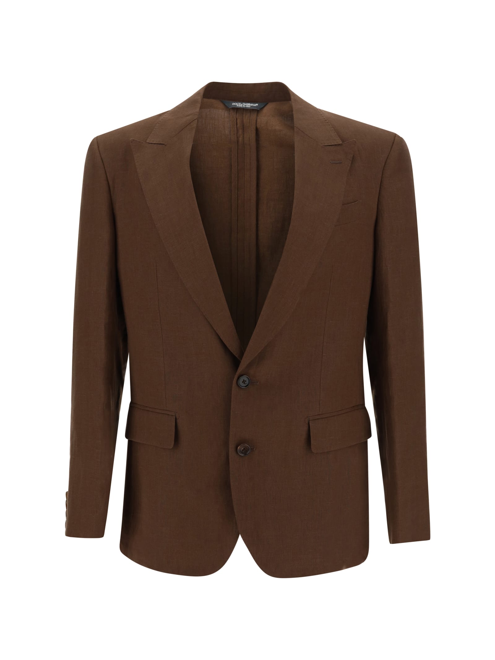 Shop Dolce & Gabbana Blazer Jacket In Marrone Scuro