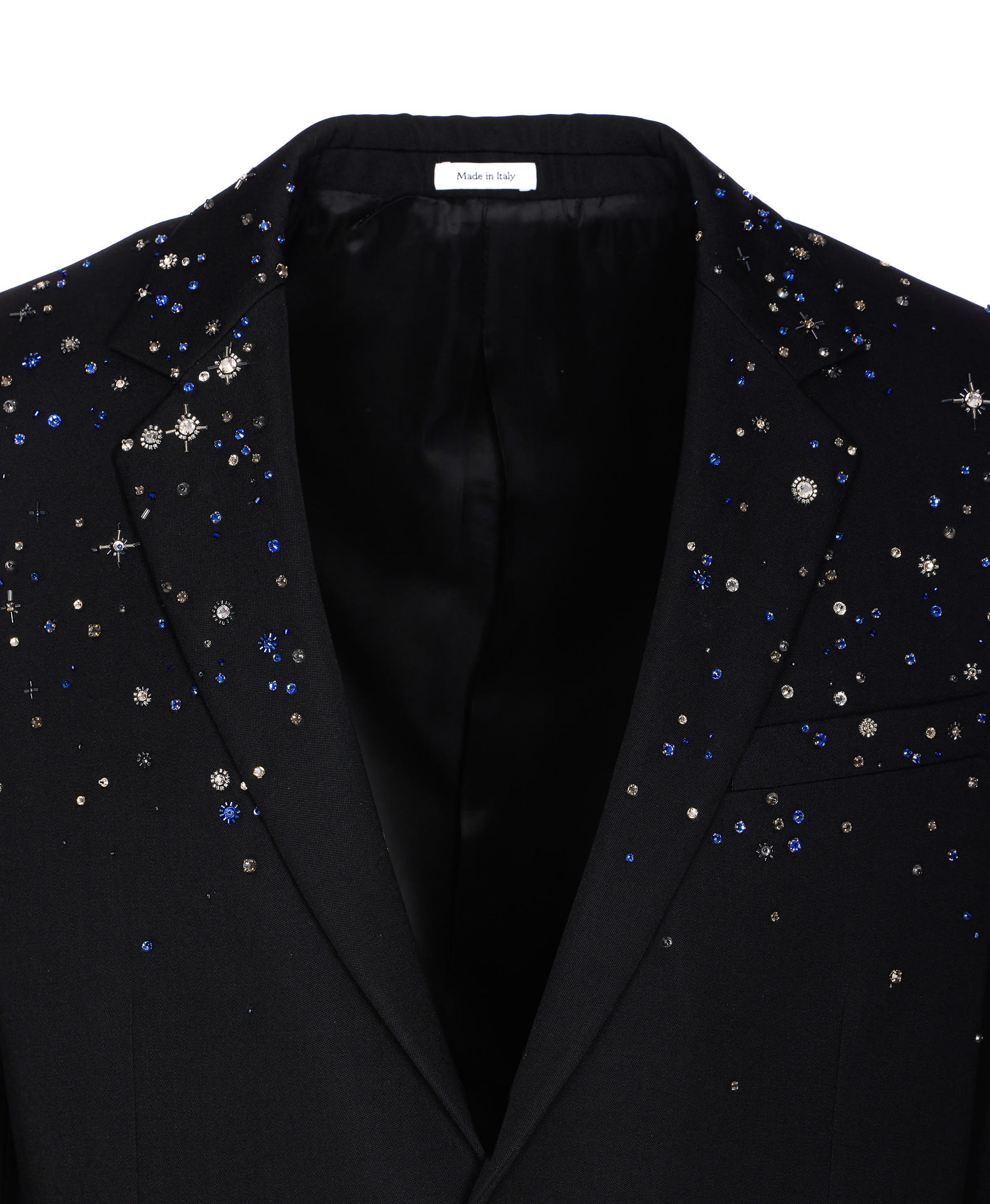 Alexander Mcqueen Single Breasted Crystal Embellished Jacket In Black