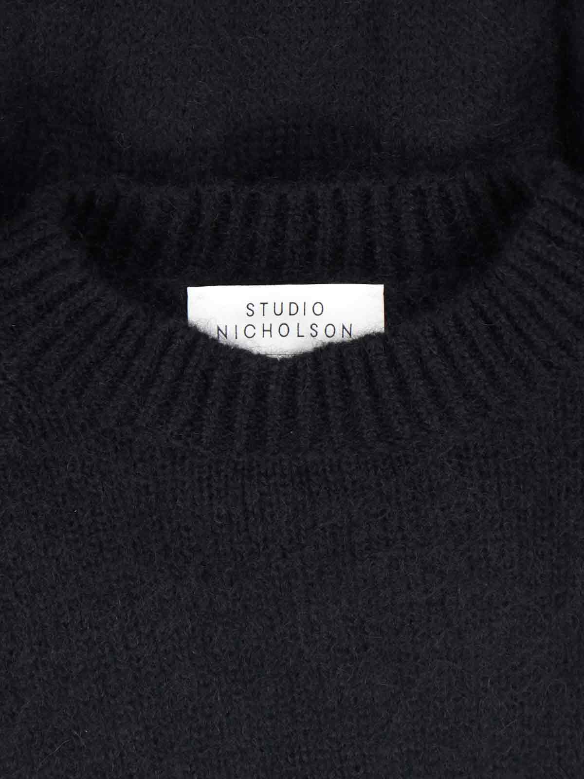 Studio Nicholson Mohair Blend Sweater In Black