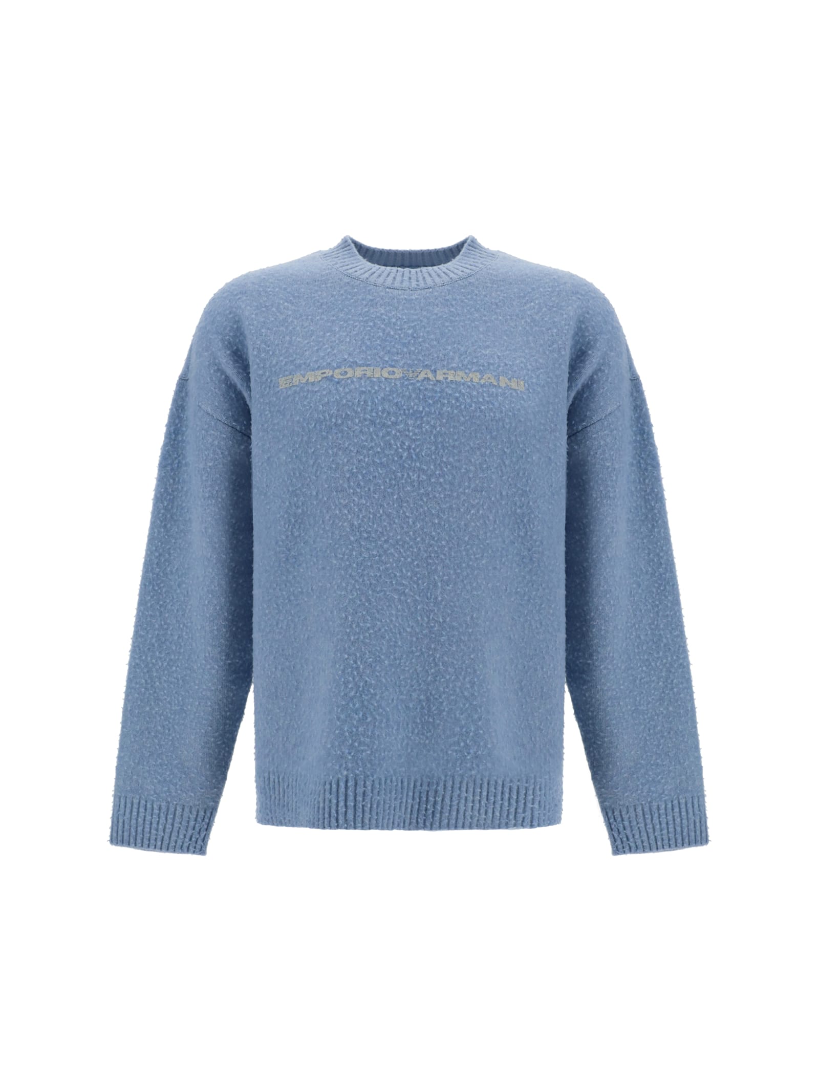 Shop Emporio Armani Sweater In Gnawed Blue