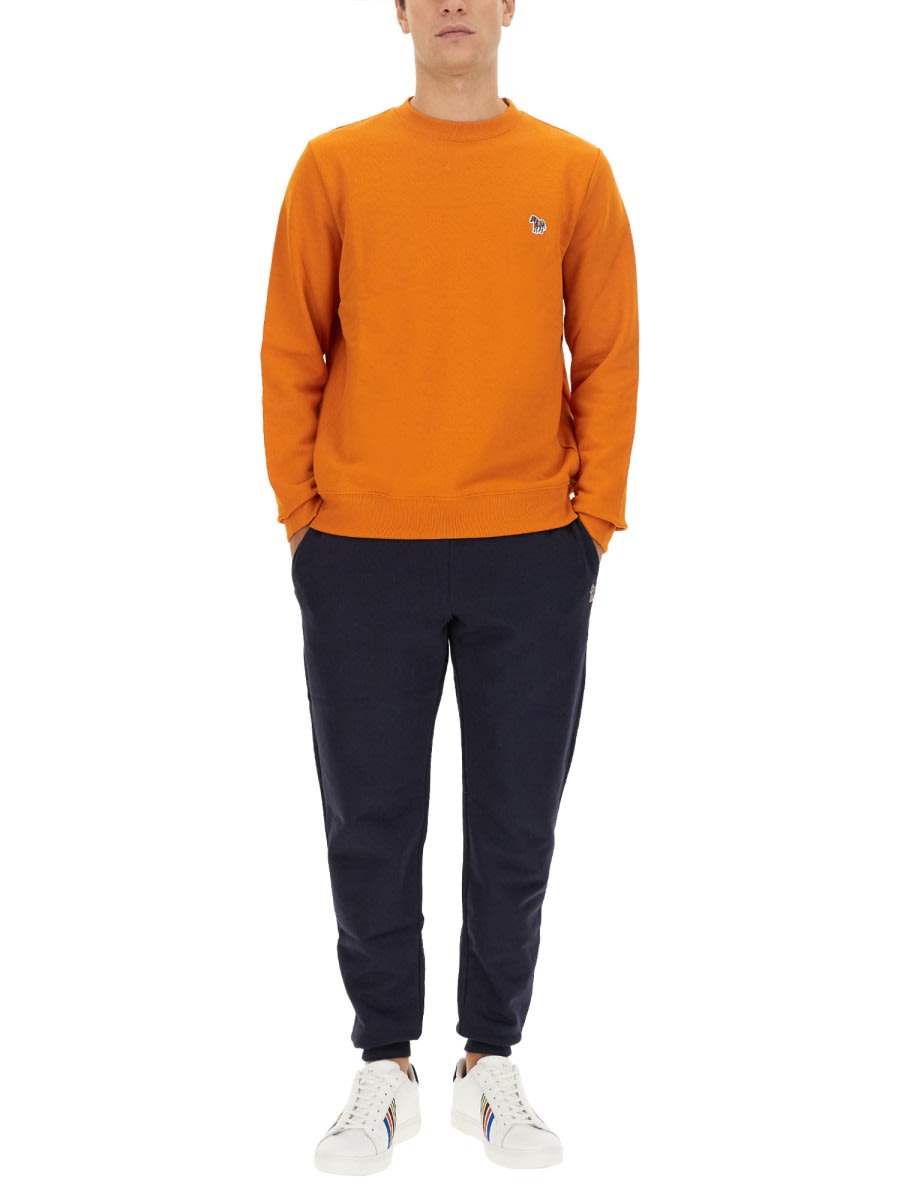 Shop Ps By Paul Smith Sweatshirt With Zebra Patch In Orange