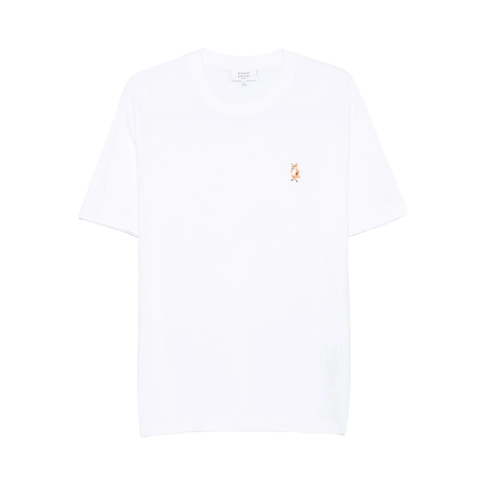 Maison Kitsuné Maison Kitsune Fox Head Patch T Shirt White In White