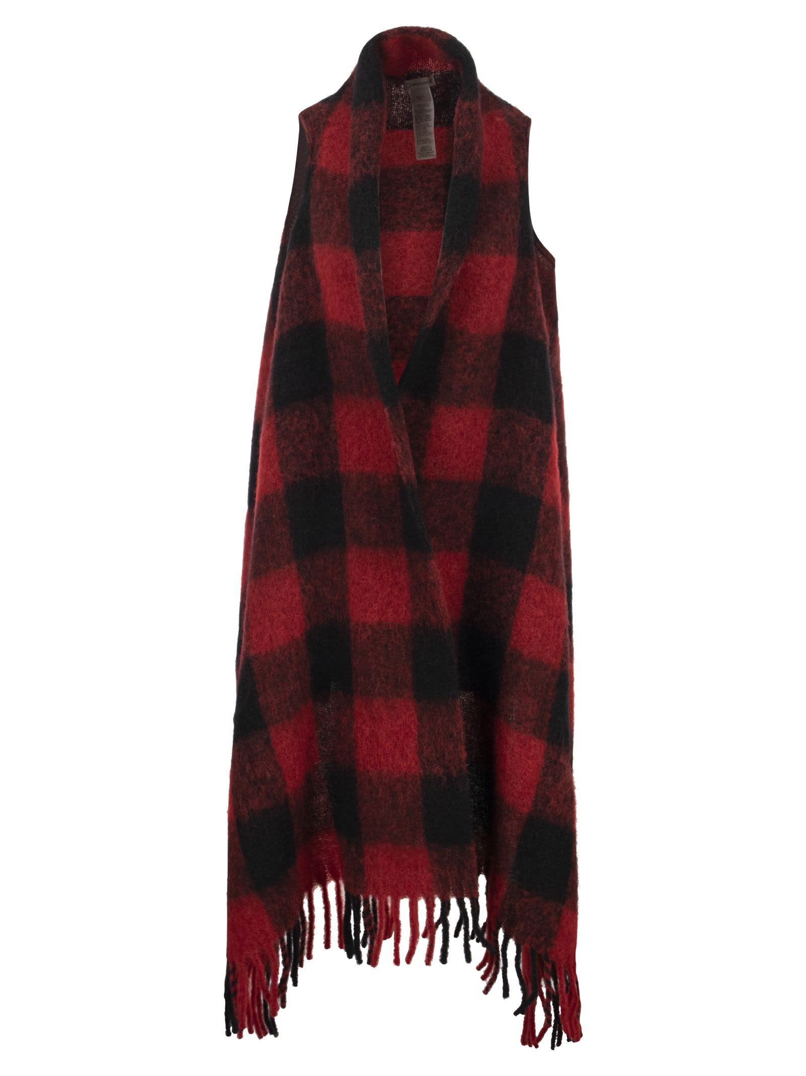WOOLRICH PLAID PATTERNED CAPE SCARF