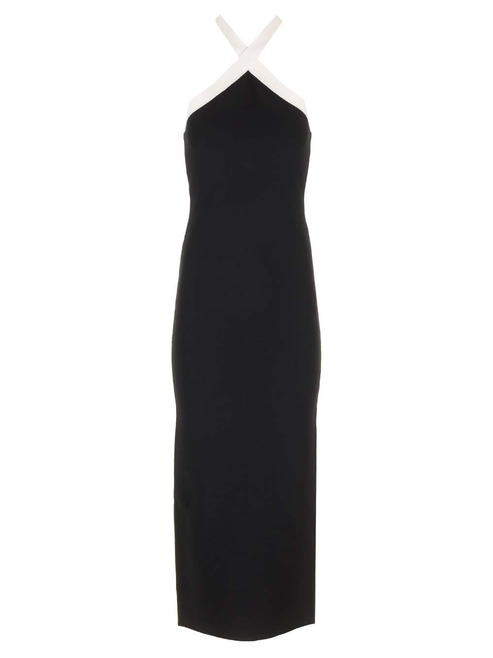 Shop Roland Mouret Halter Neck Gown Dress In Black