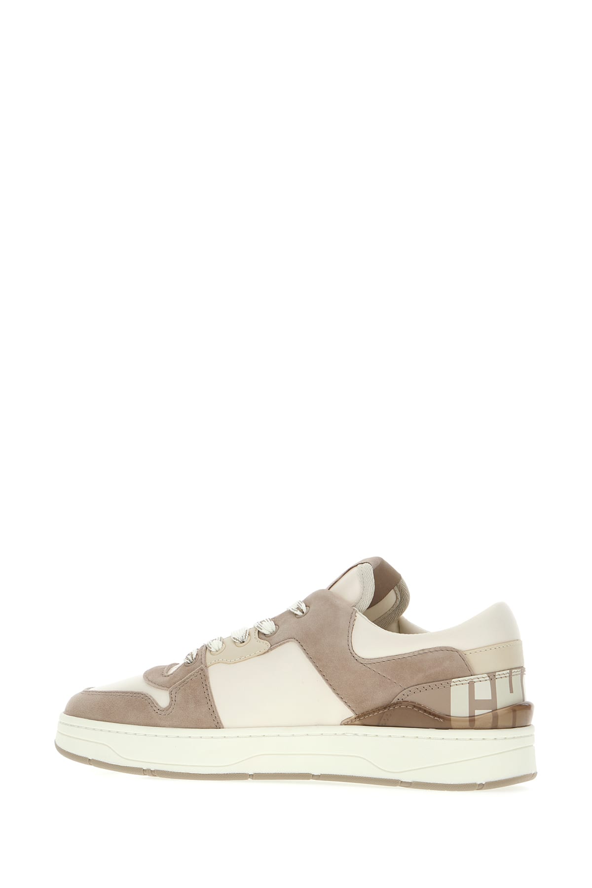 Jimmy Choo Multicolor Leather And Suede Florent/m Sneakers In Xtaupemix