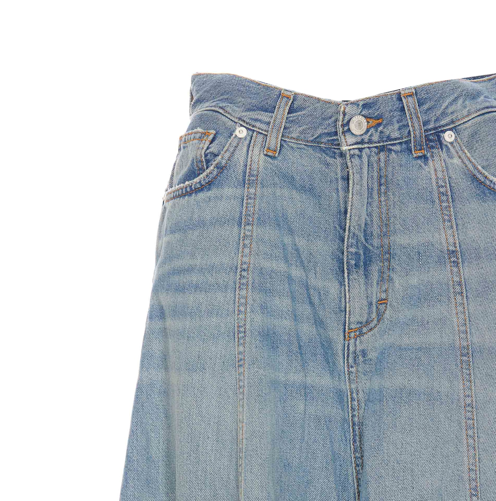 Shop Haikure Serenity Ionic Denim Skirt In Blue