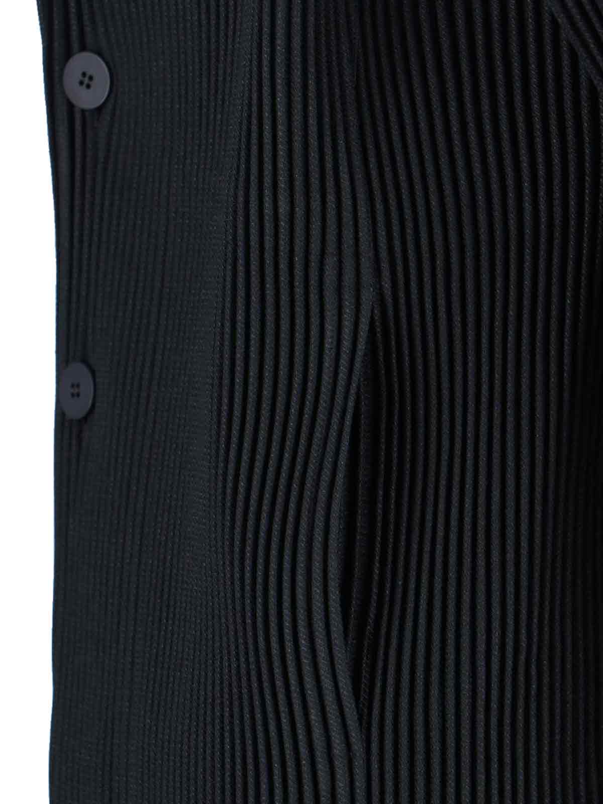 Issey Miyake Minimalist Black Jacket With Cut In Black