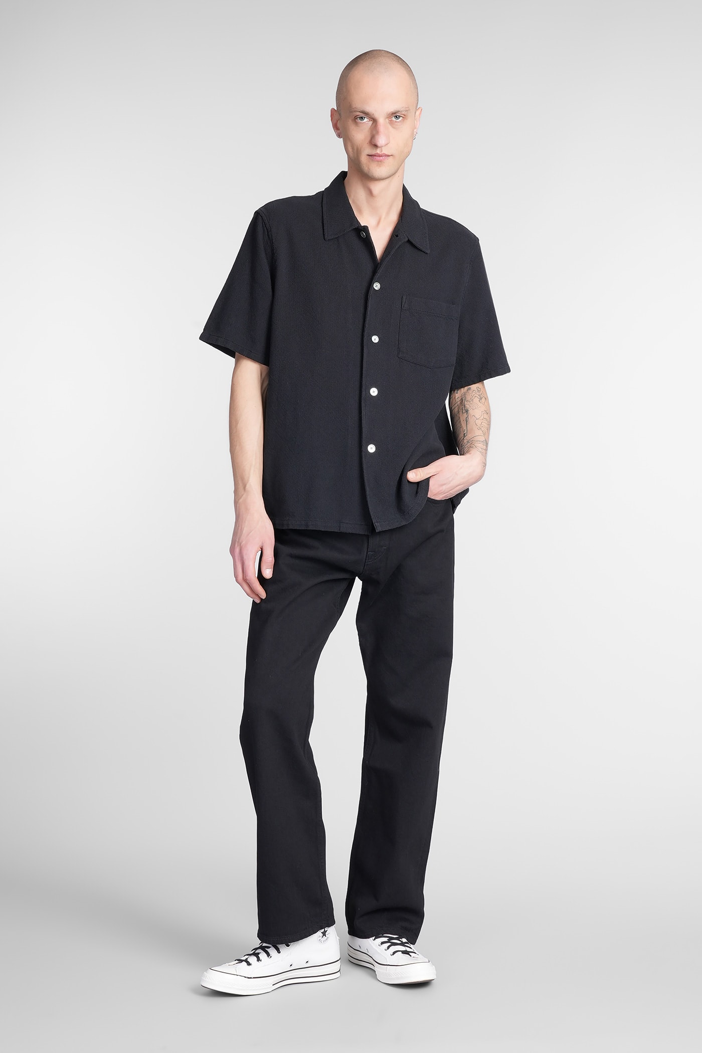Our Legacy Black Boucle Box Shirt In Black