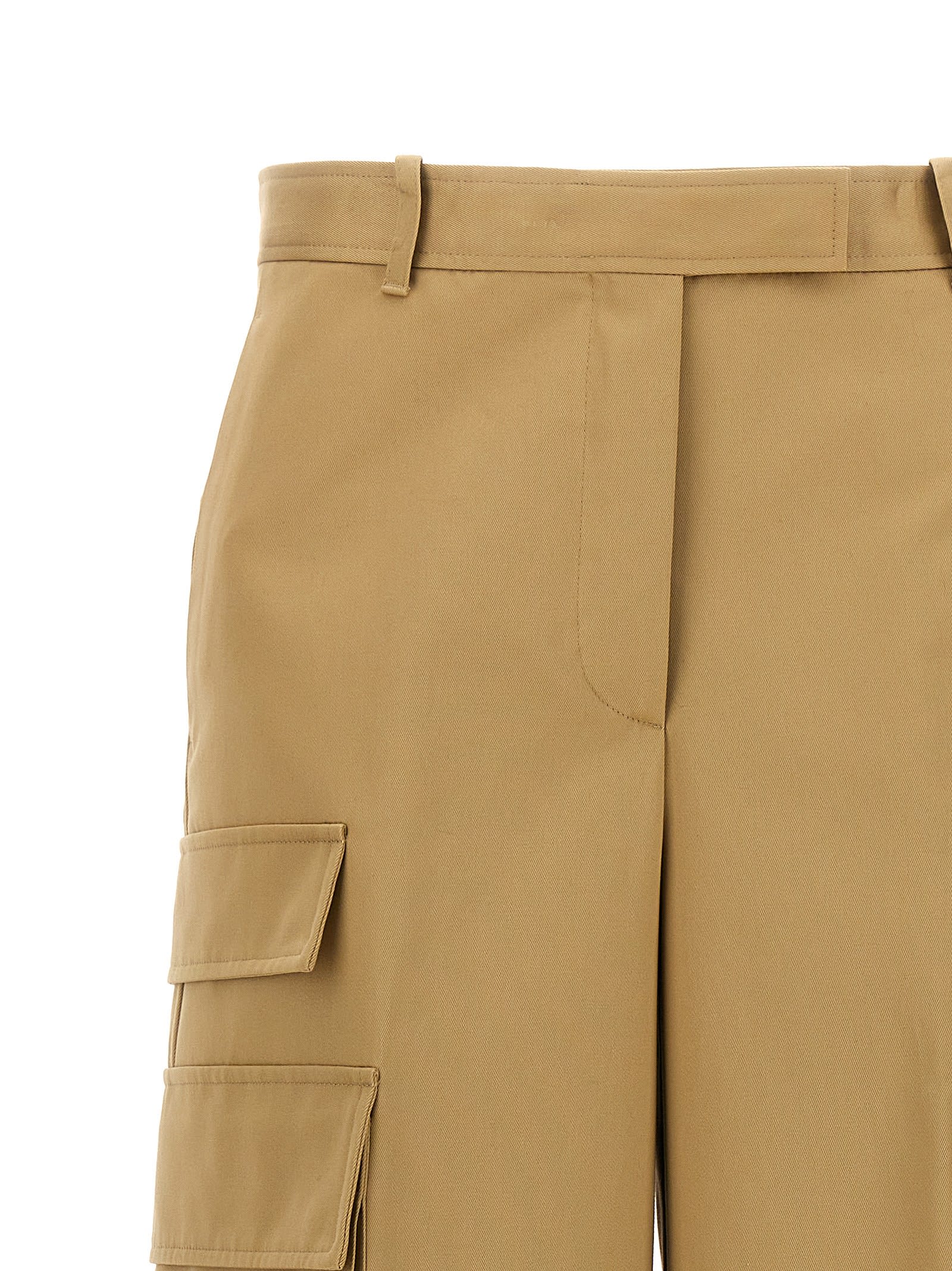 Shop Versace Cargo Pants In Beige