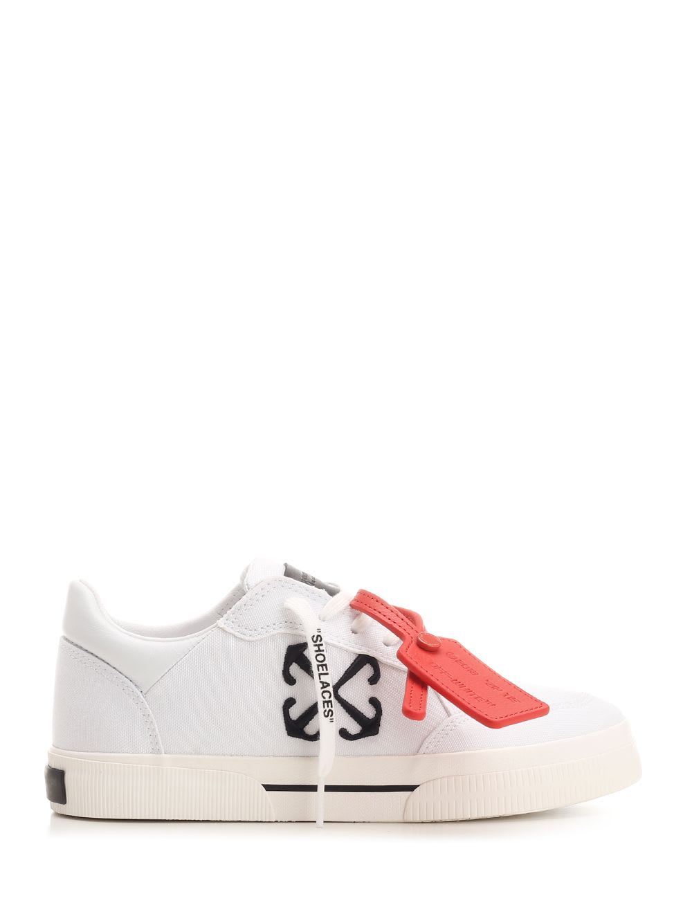 Shop Off-white Low Vulcanized Fabric Sneakers In Bianco/nero