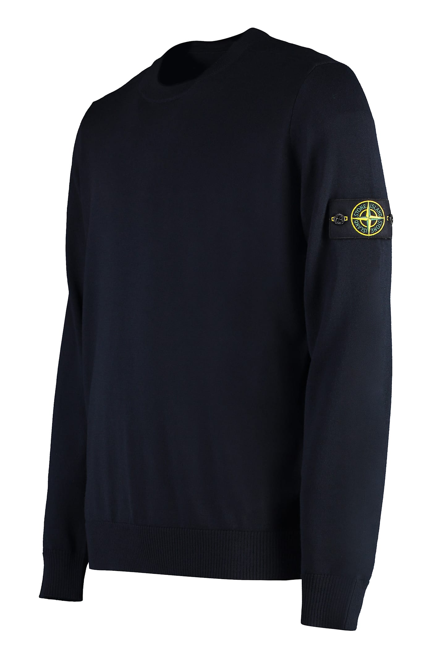 Shop Stone Island Knit Wool Blend Pullover In Blue