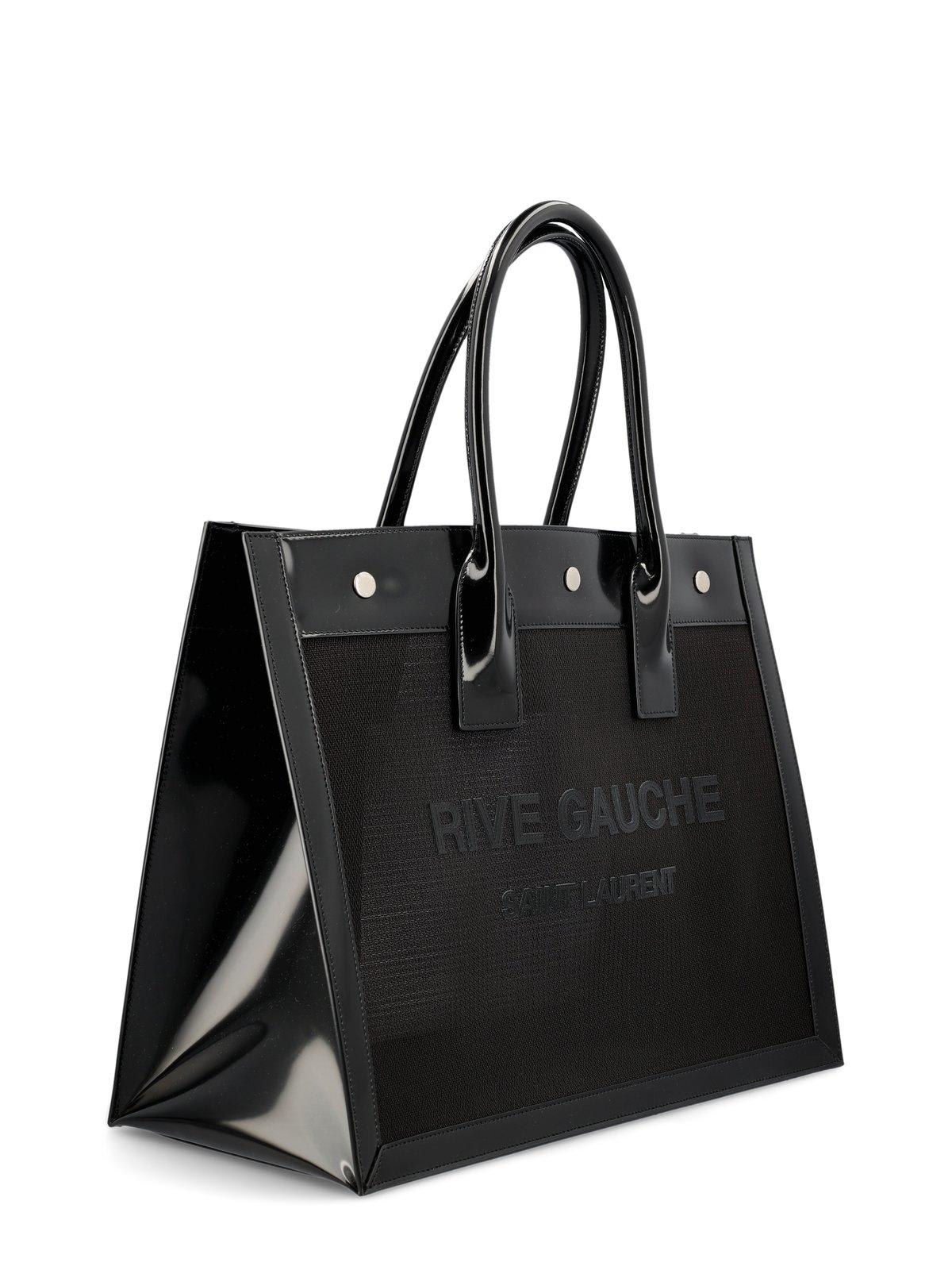 Shop Saint Laurent Rive Gauche Small Tote Bag In Black