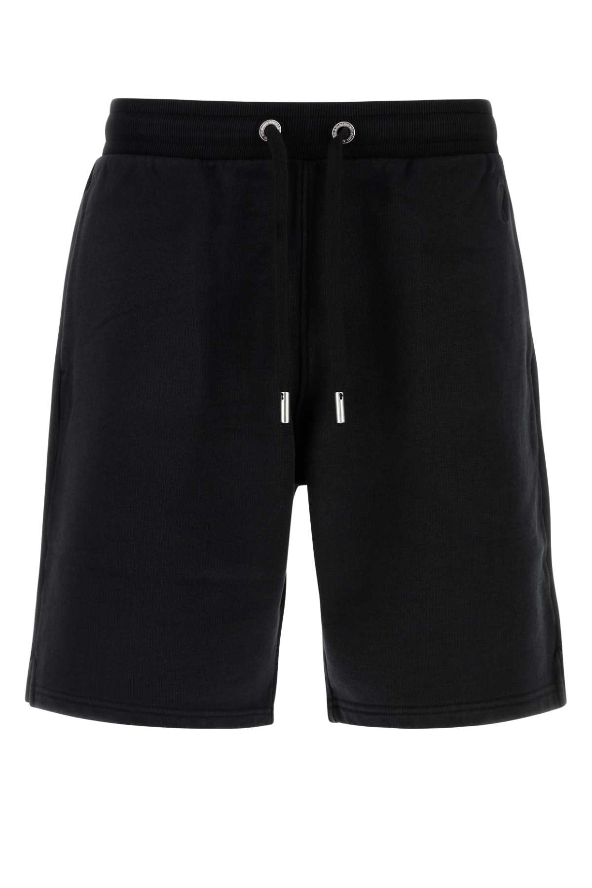 Black Cotton Bermuda Shorts