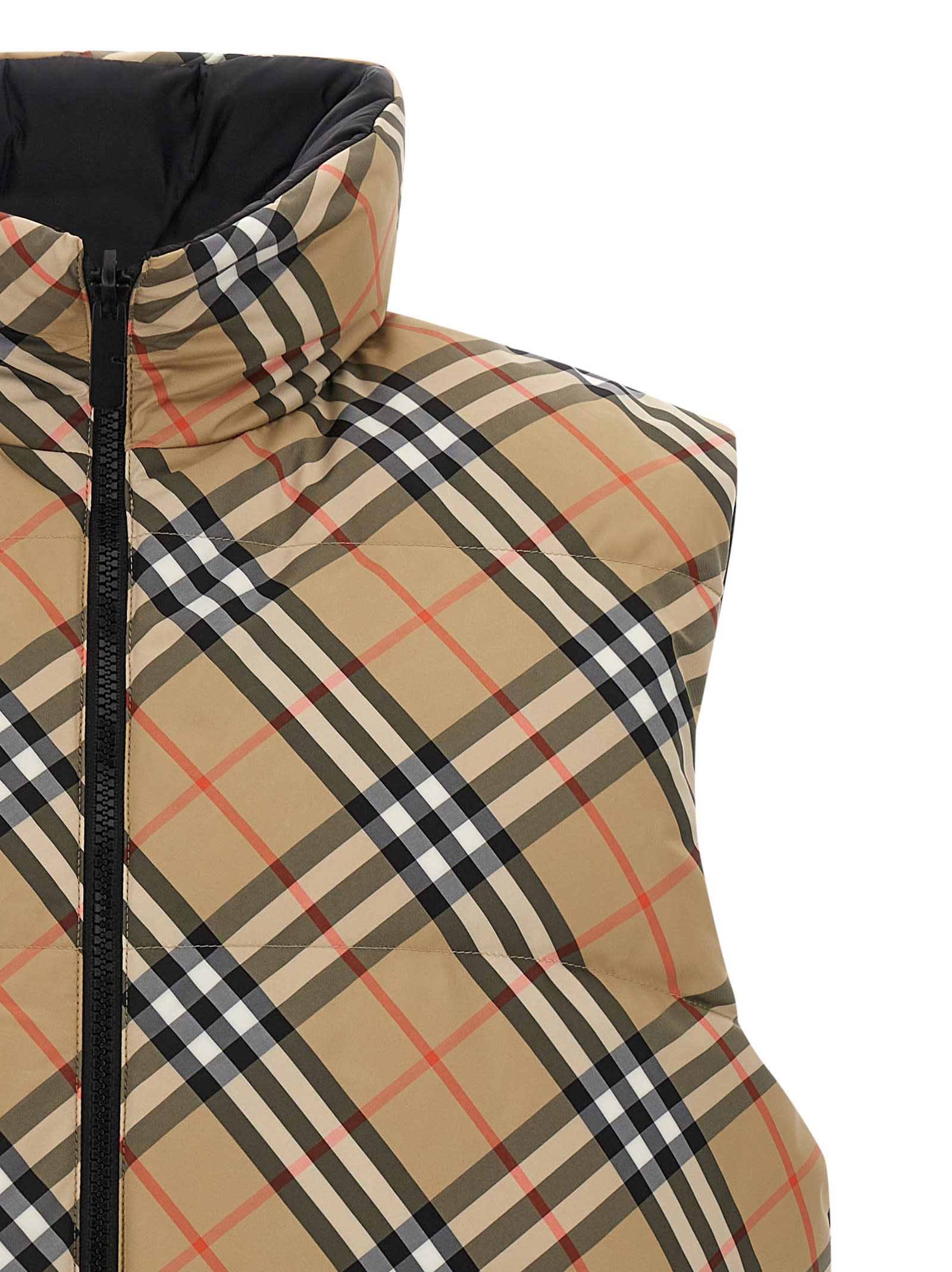 Burberry Snoshill Reversible Check Puffer Gilet Clothing In Multi