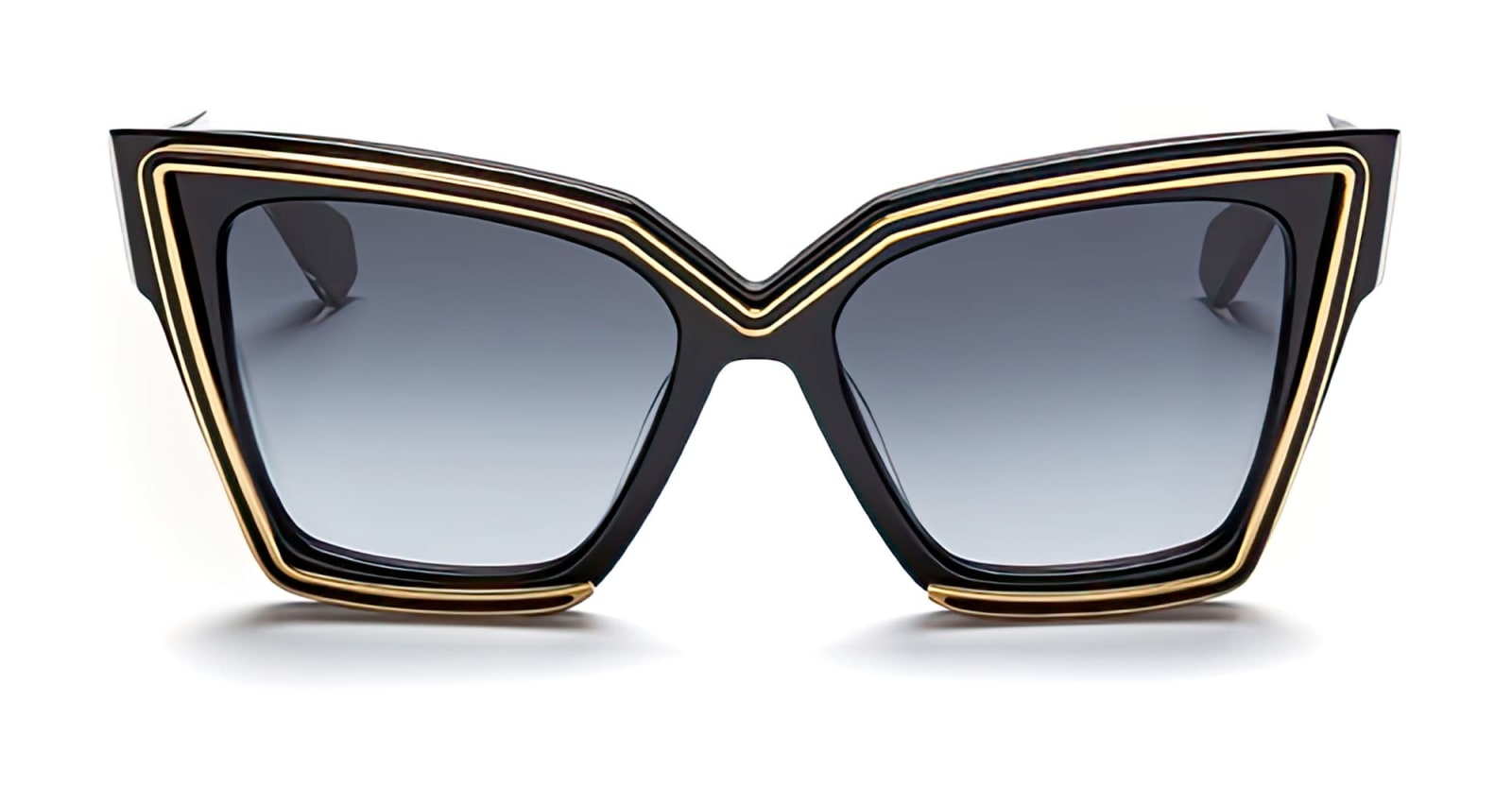 Shop Valentino V-grace - Black / Gold Sunglasses