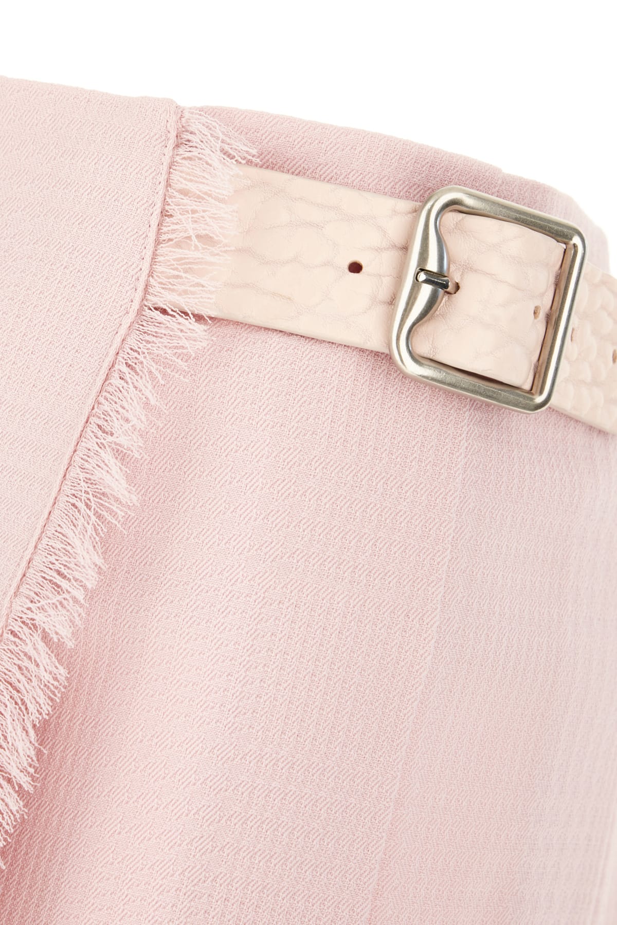 Shop Burberry Pink Wool Mini Skirt In Cameo