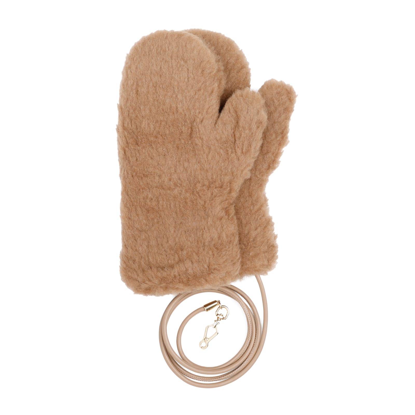 Max Mara Teddy Gloves In Brown