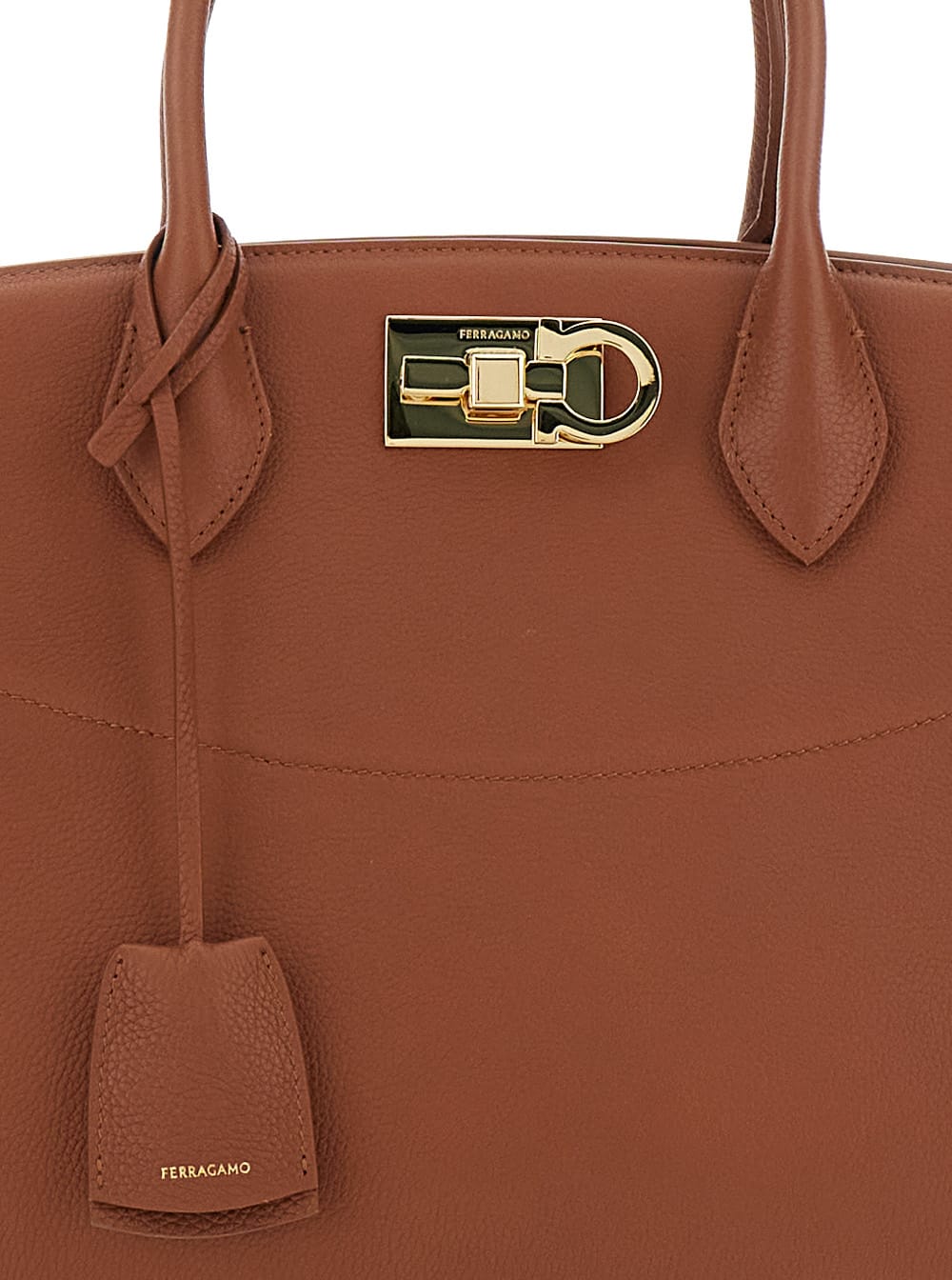 Ferragamo Salvatore New Studio Soft Large Hand Bags In Brown