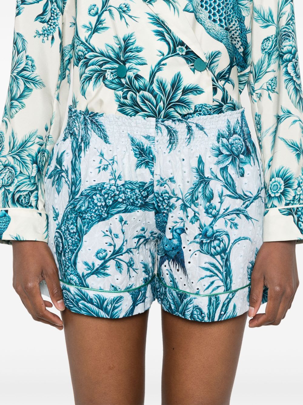 F.r.s For Restless Sleepers Printed Cotton Shorts In Blue