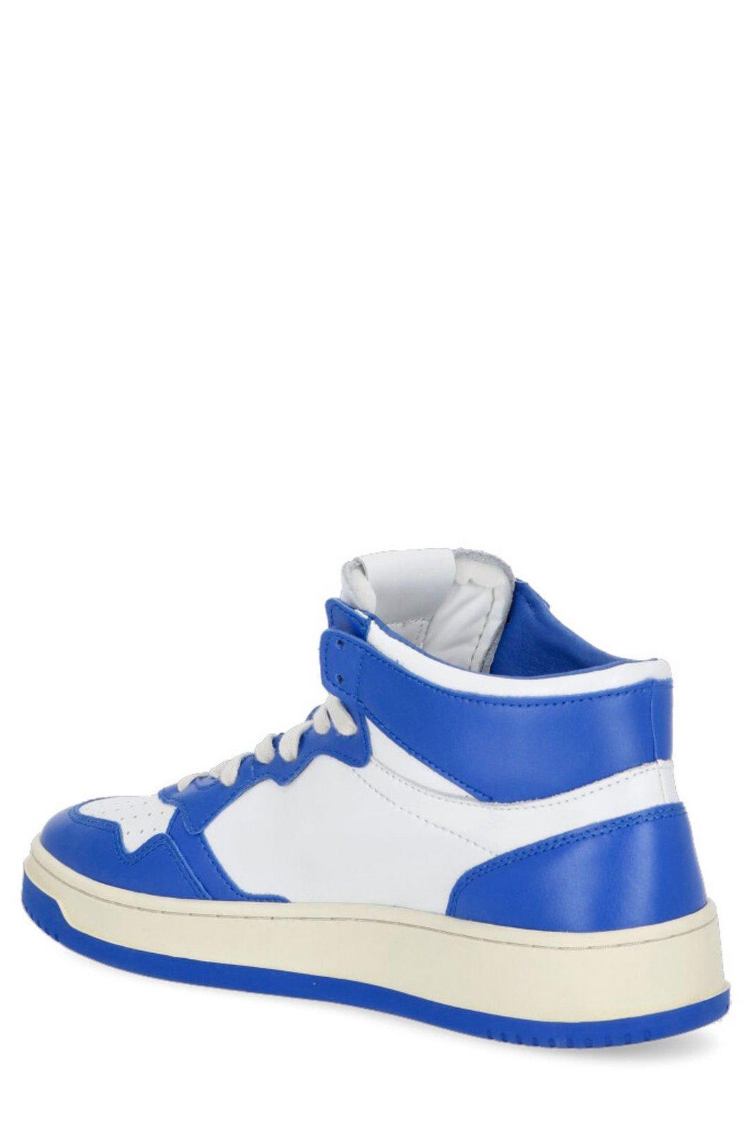 Shop Autry Colourblock Hight-top Lace-up Sneakers In Blue