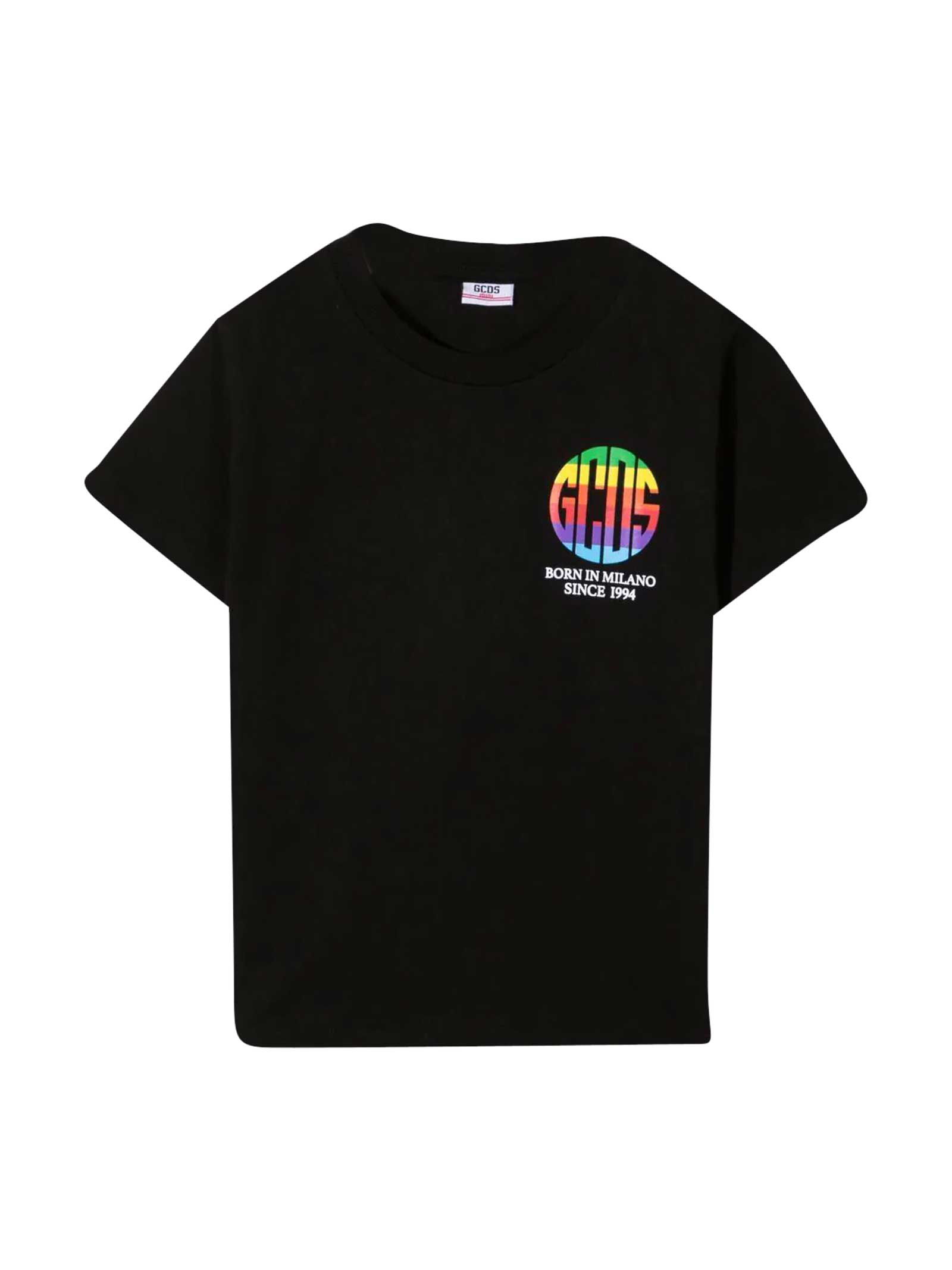 GCDS MINI BLACK TEEN T-SHIRT,027649 110T