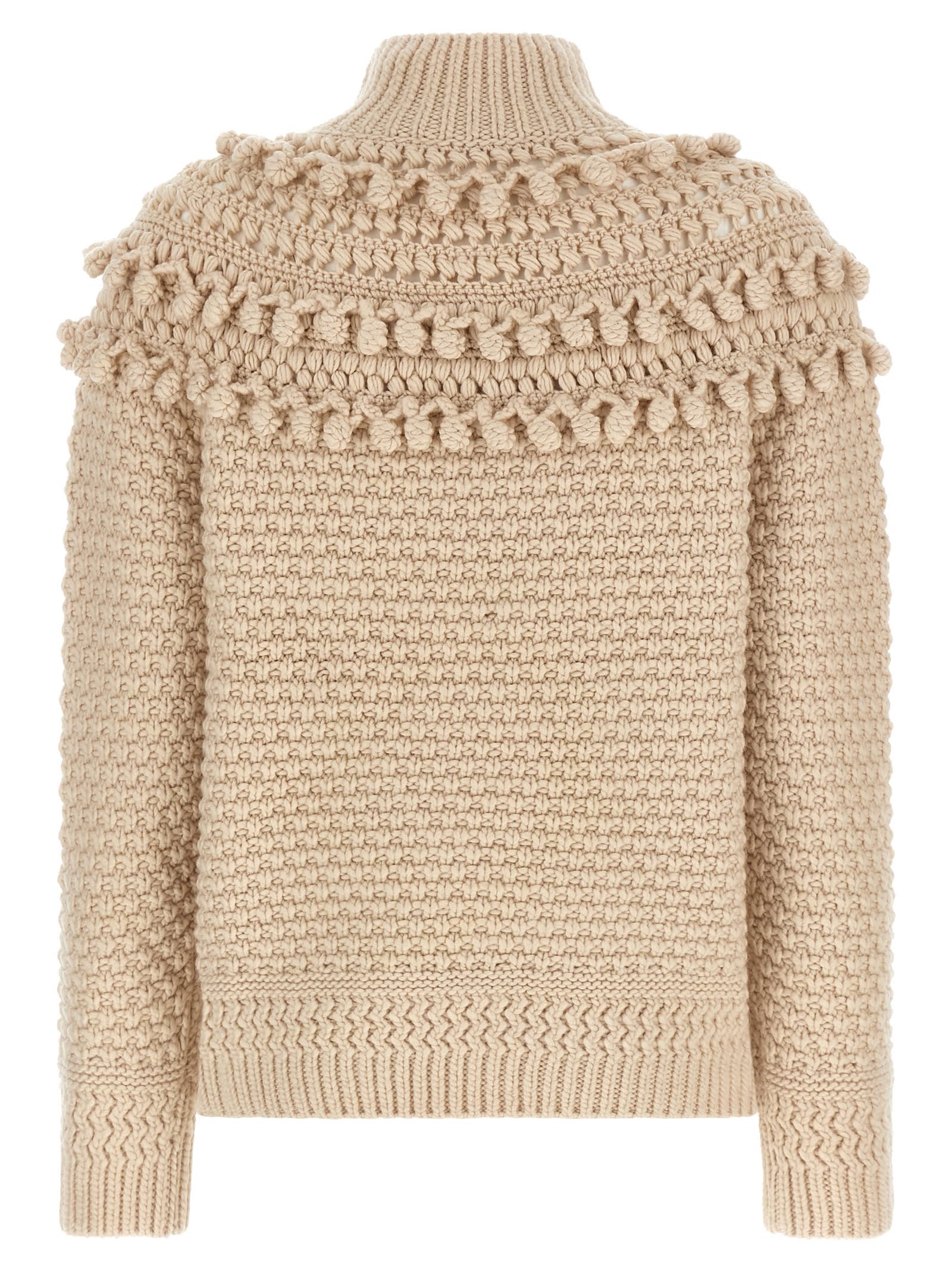 Zimmermann Hypnotic Bauble Pompom-detail Sweater In Neutral