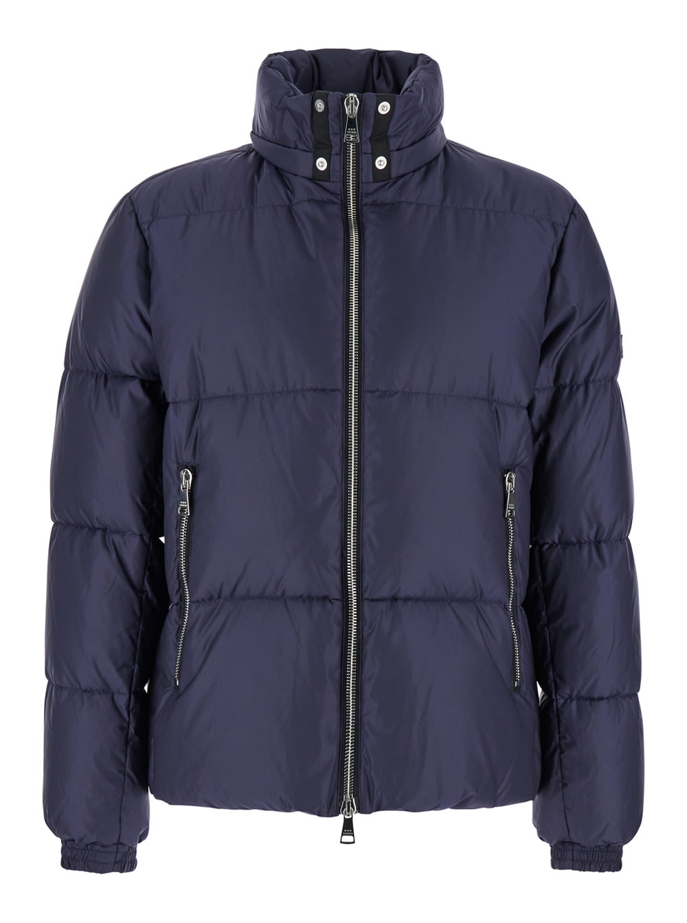 Tatras 'grami' Blue Down Jacket With Hood And Logo Patch In Blu