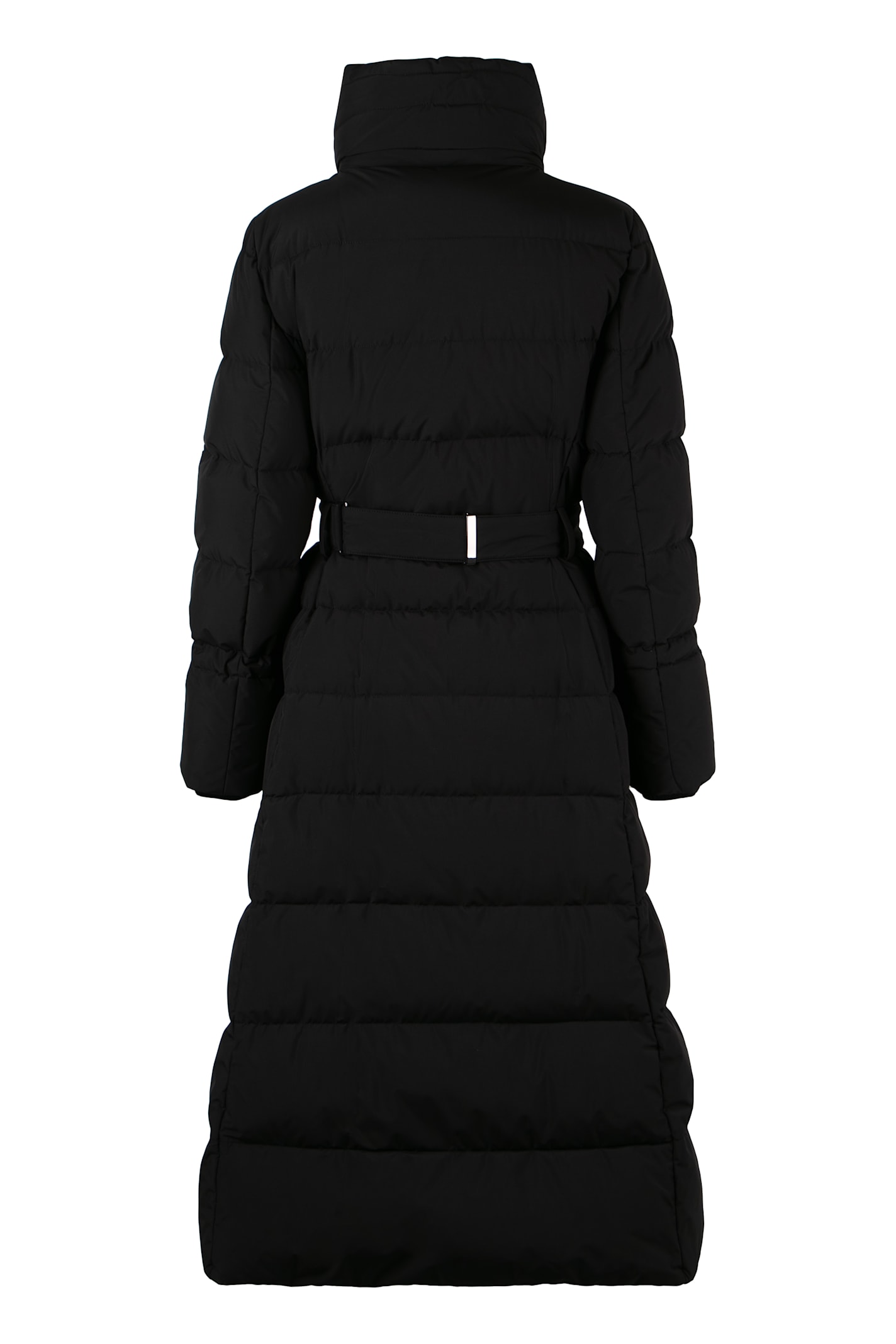 Moorer Dorianne Belted Long Down Jacket In Black