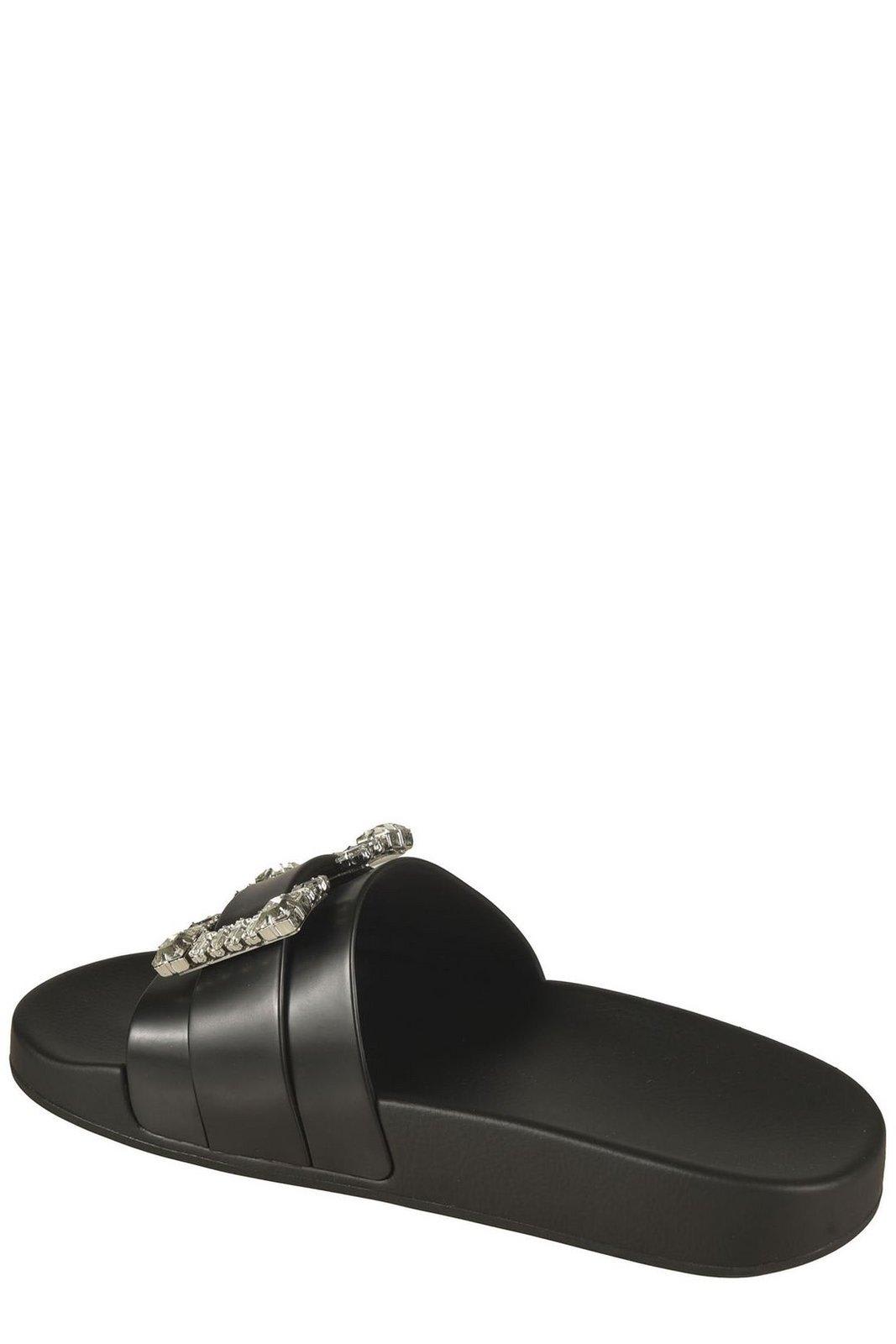Shop Sergio Rossi Sr Jelly Embellished Slip-on Sandals In Black