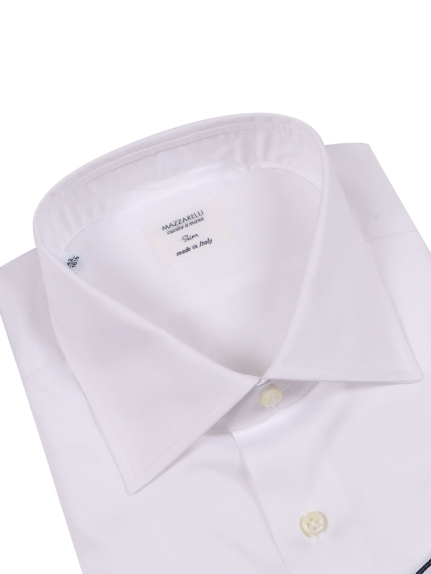 Mazzarelli Cotton Slim Fit Shirt In White