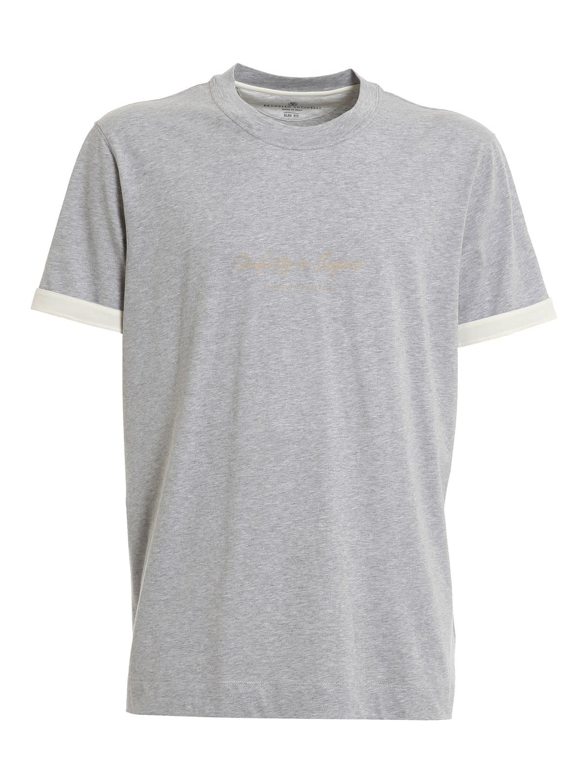 Brunello Cucinelli T-shirt In Cotone Grigia M0t618410cqj32