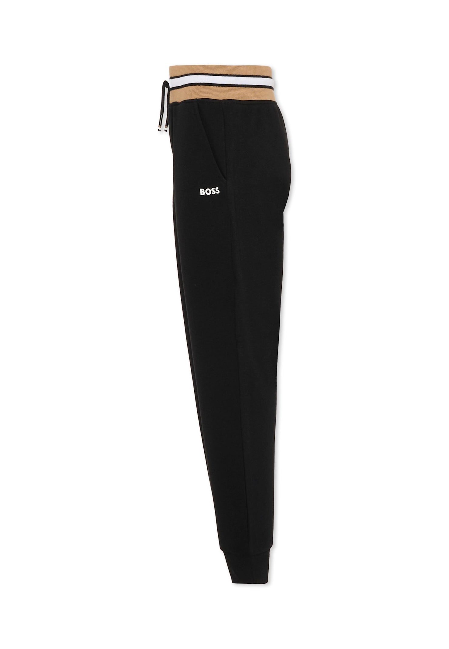Hugo Boss Black Trousers For Boy With Logo In Black
