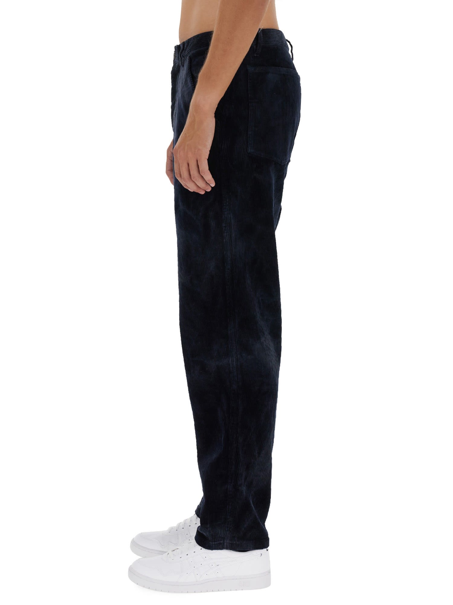 Shop Comme Des Garçons Velvet Pants In Blue