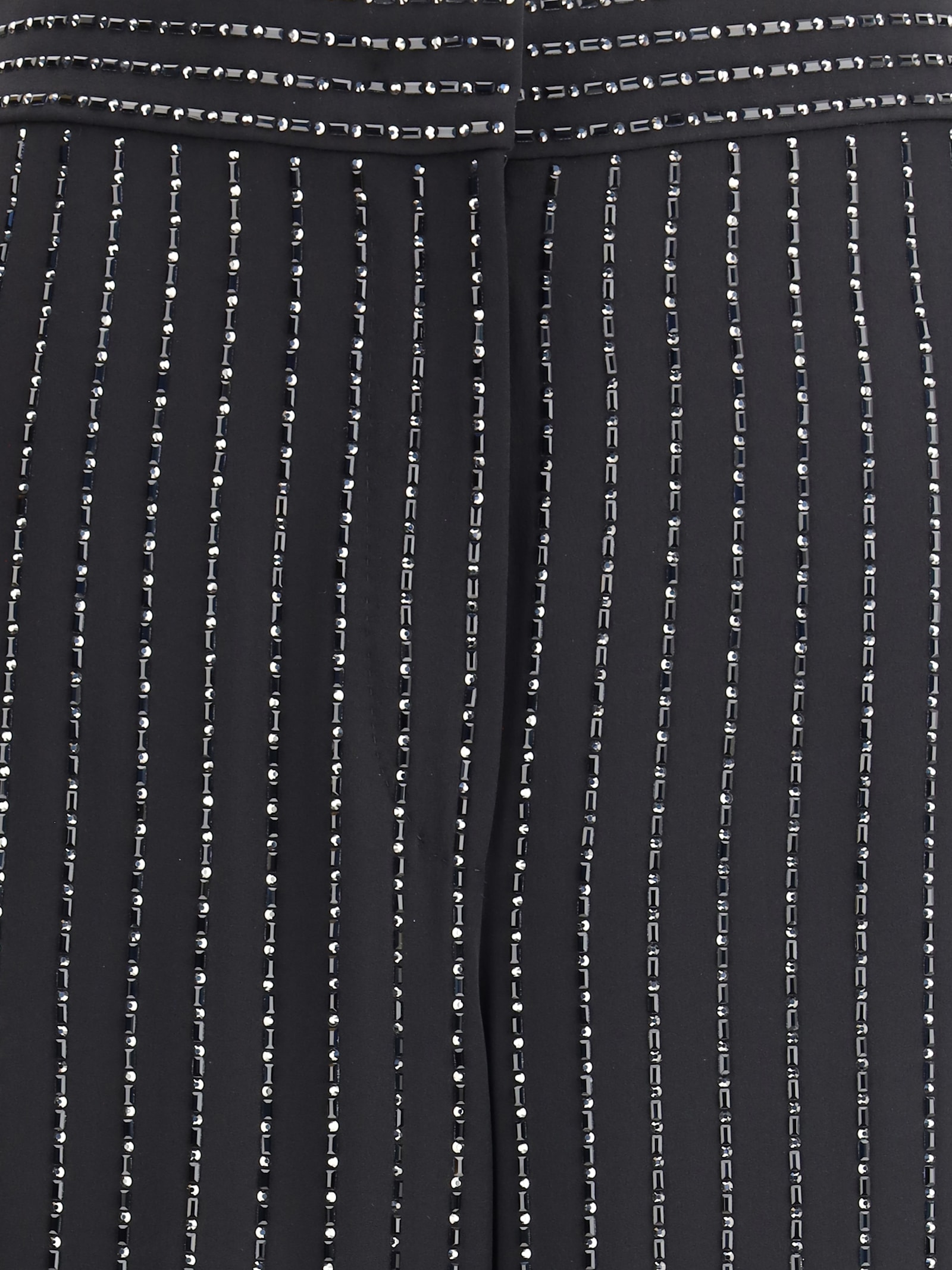 Giorgio Armani Wide-leg Silk Pants With Strass In Animal Print