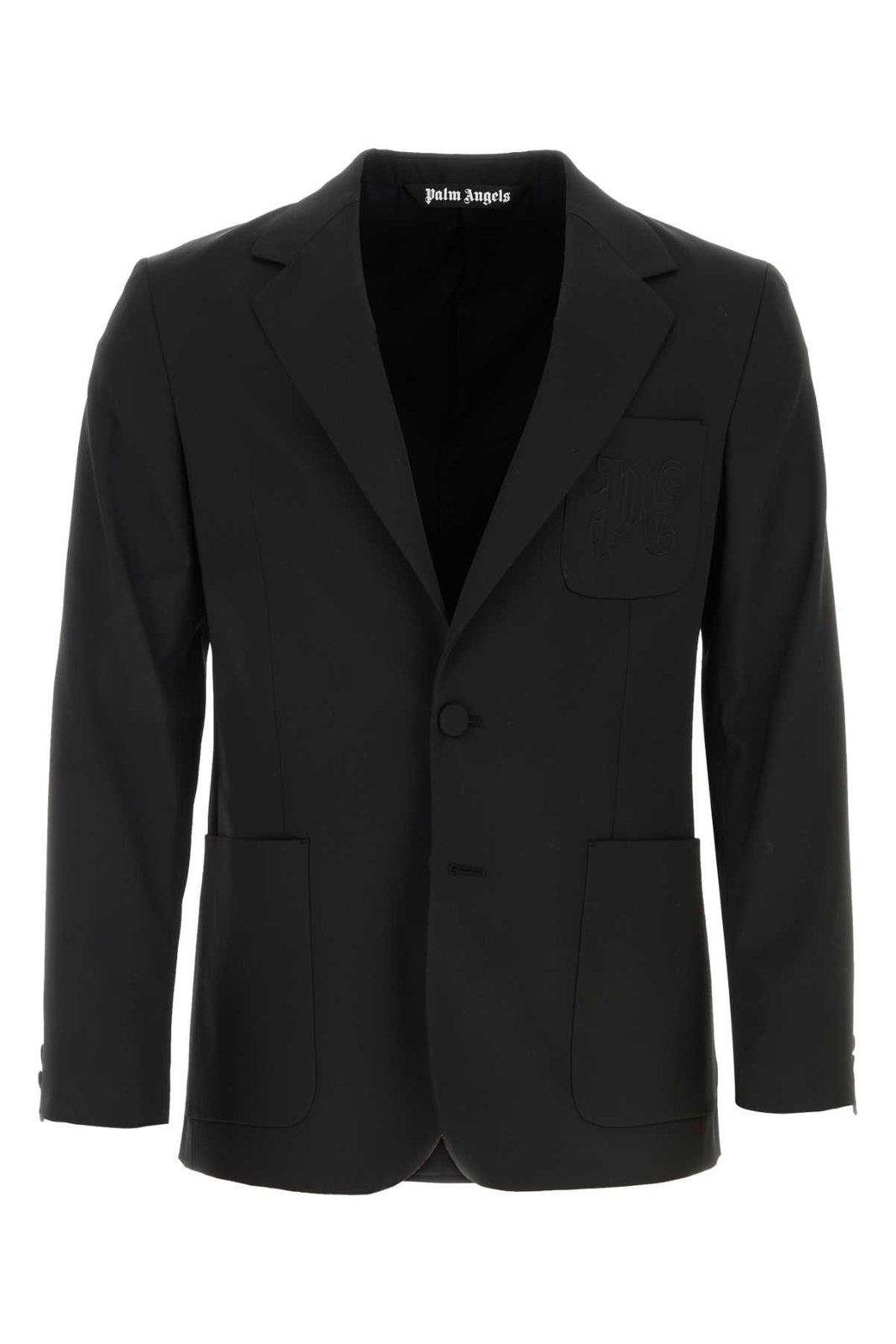 Shop Palm Angels Single-breasted Tailored Blazer In Black