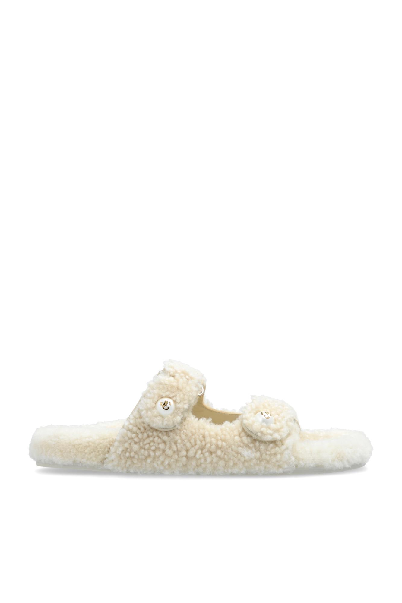 Shop Jimmy Choo Slippers Fayence In White