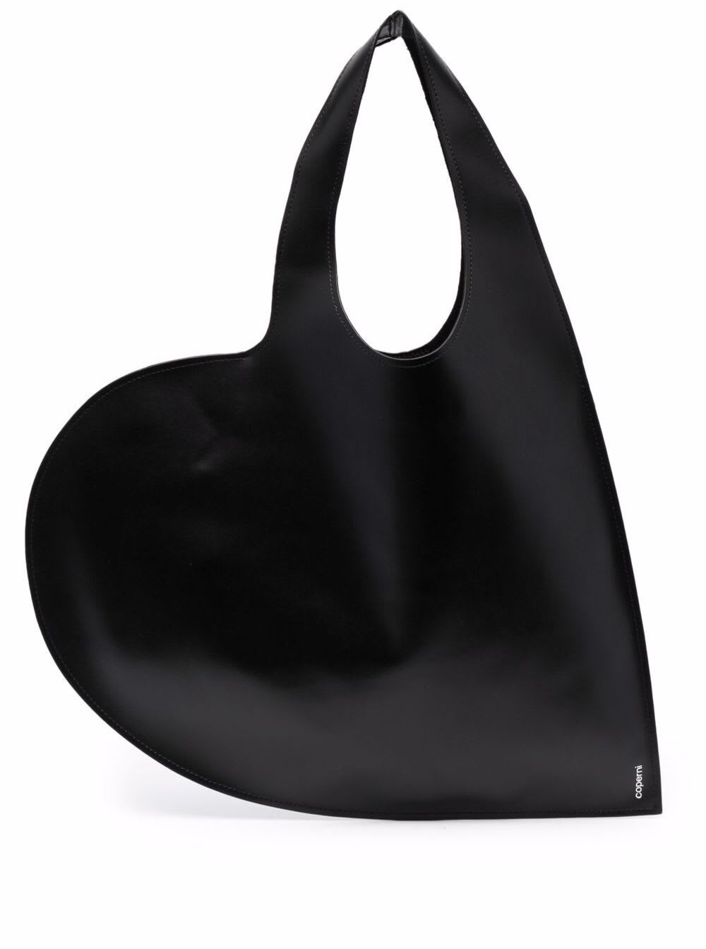 Black Leather Heart Handbag