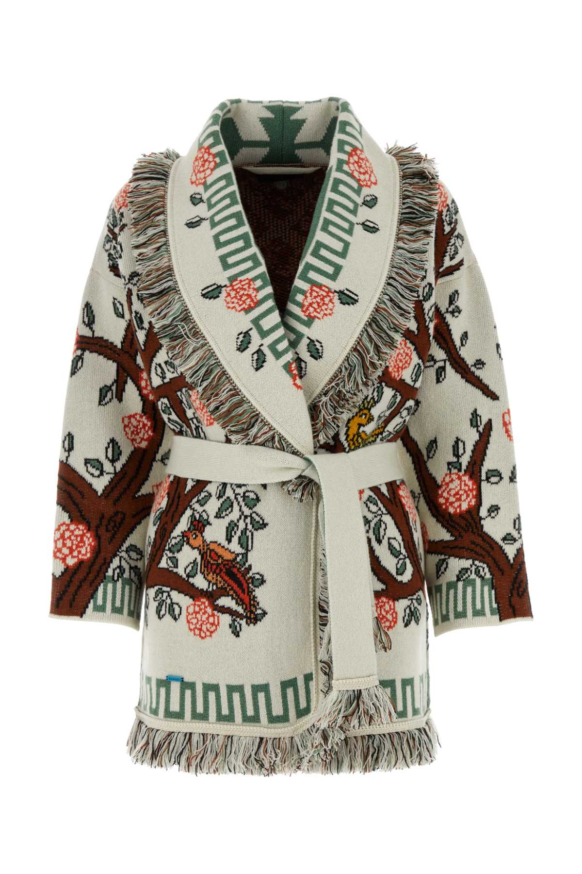 Embroidered Cashmere Tree Of Life Cardigan