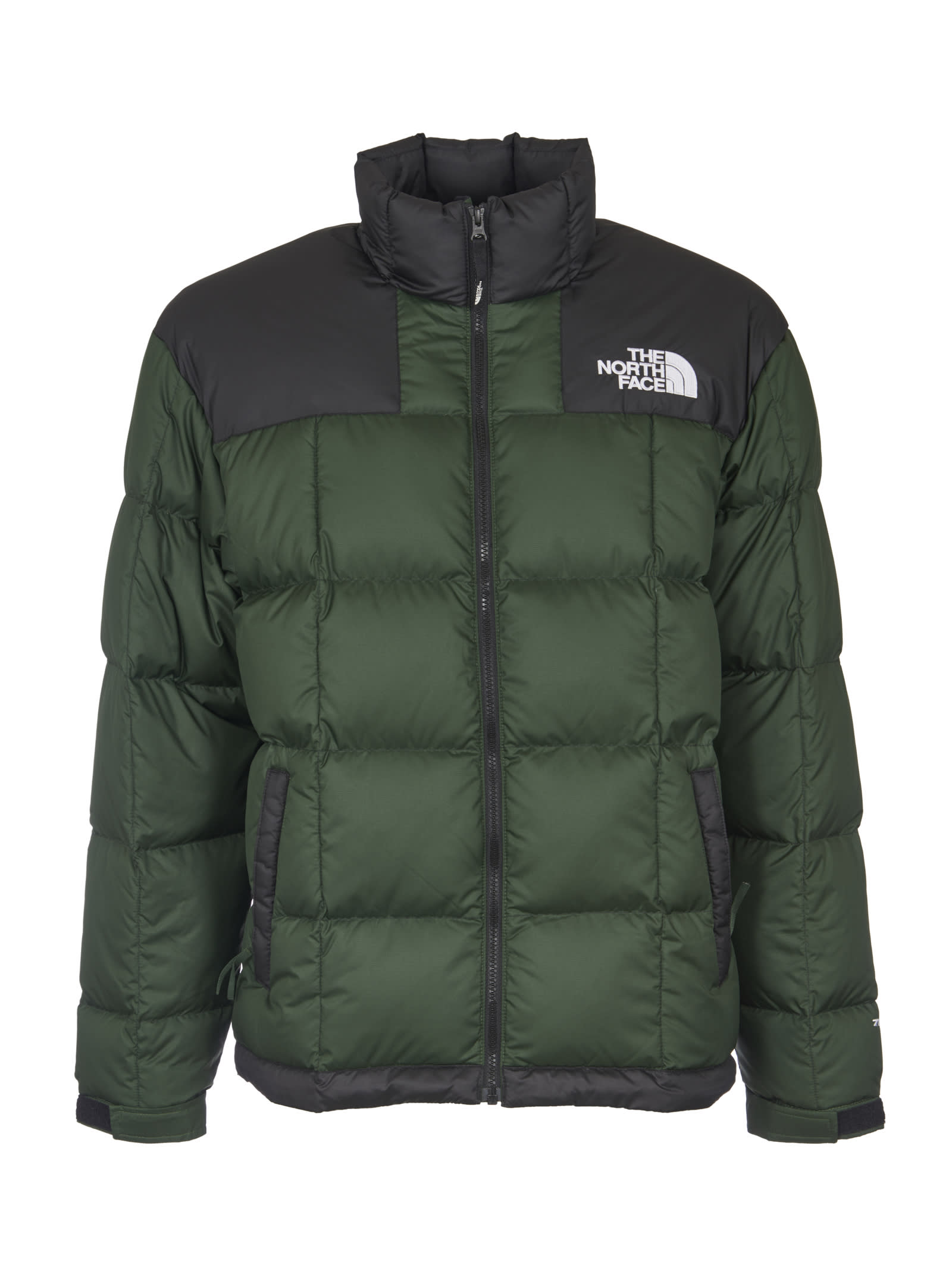 Shop The North Face High-neck Zipped Logo Padded Jacket In Green