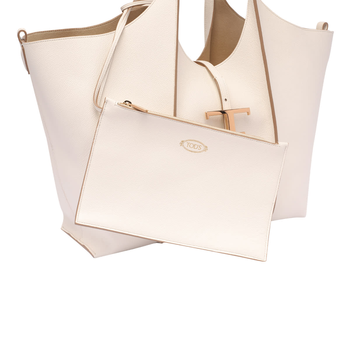 Tod's Medium T-timeless Shopping Bag In White