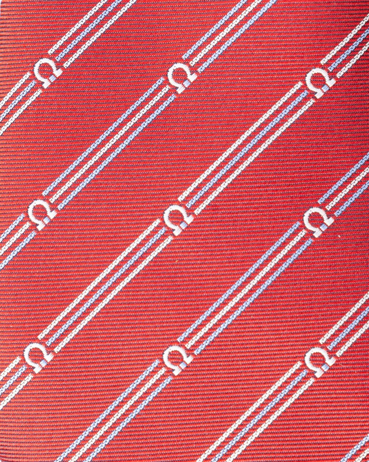 Shop Ferragamo Gancini Embroidered Tie In Red