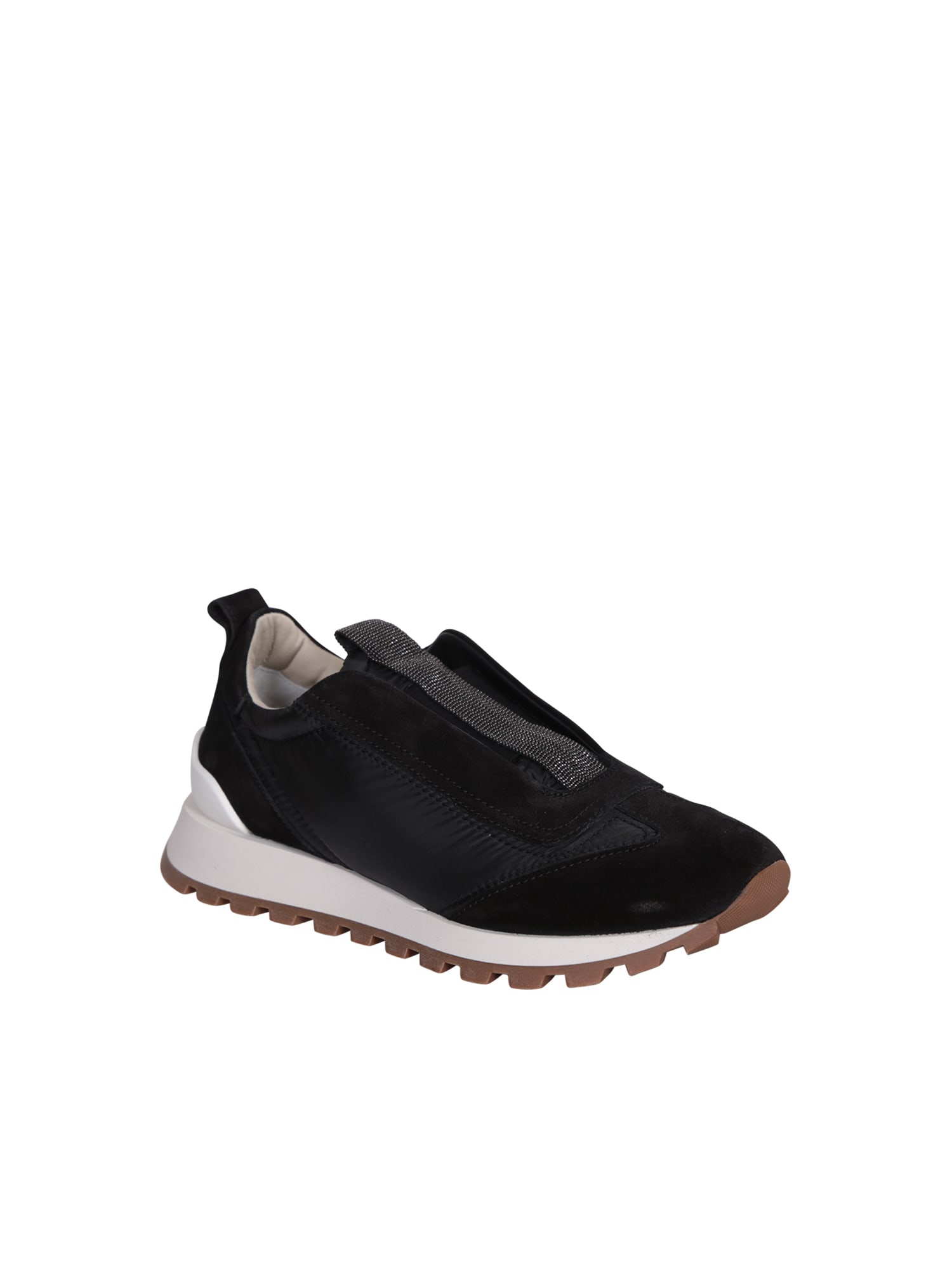 Shop Brunello Cucinelli No Lace Sneakers In Black