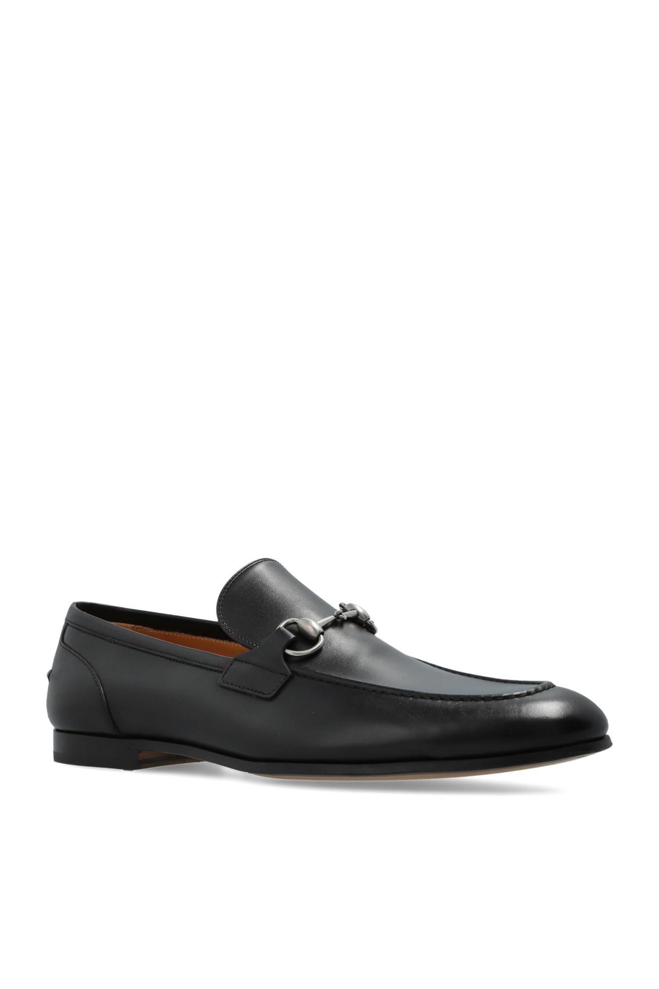 Gucci Leather Slip-on Loafers With Iconic Horsebit Detail In Black
