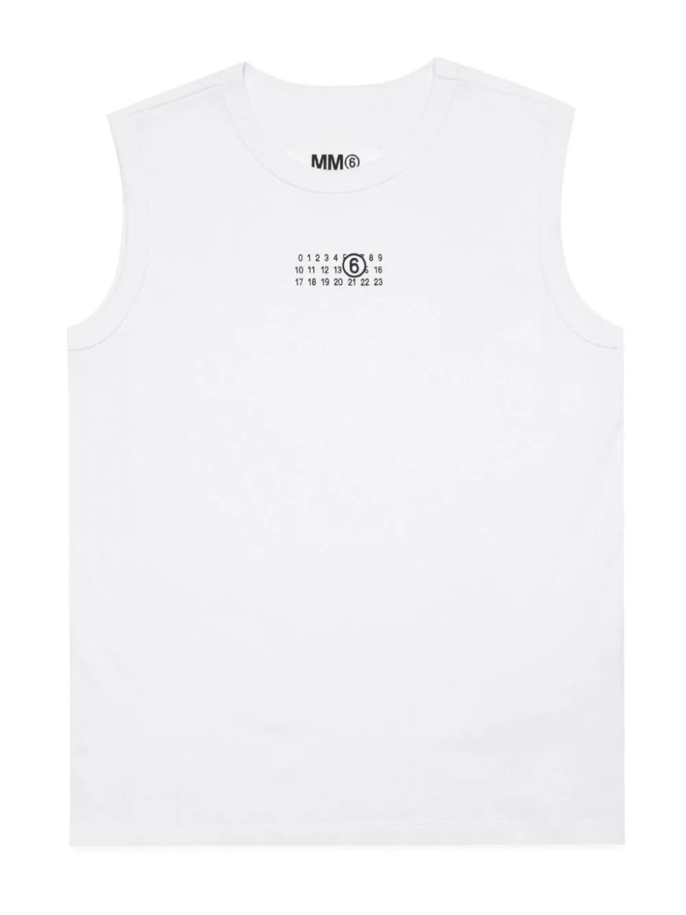 Shop Mm6 Maison Margiela Tank Top In White
