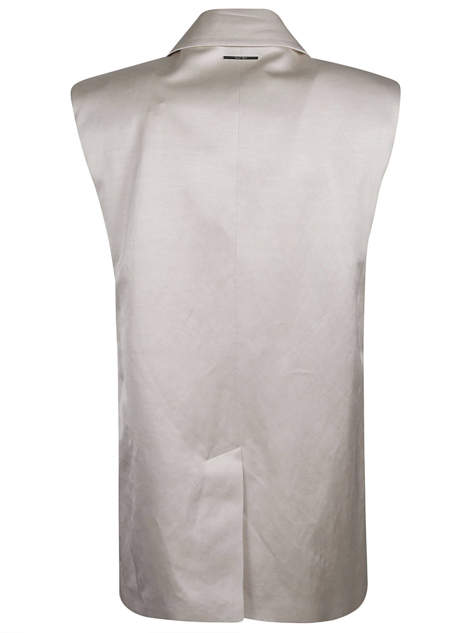 Shop Calvin Klein Shiny Viscose Tailored Vest In Pearl Grey