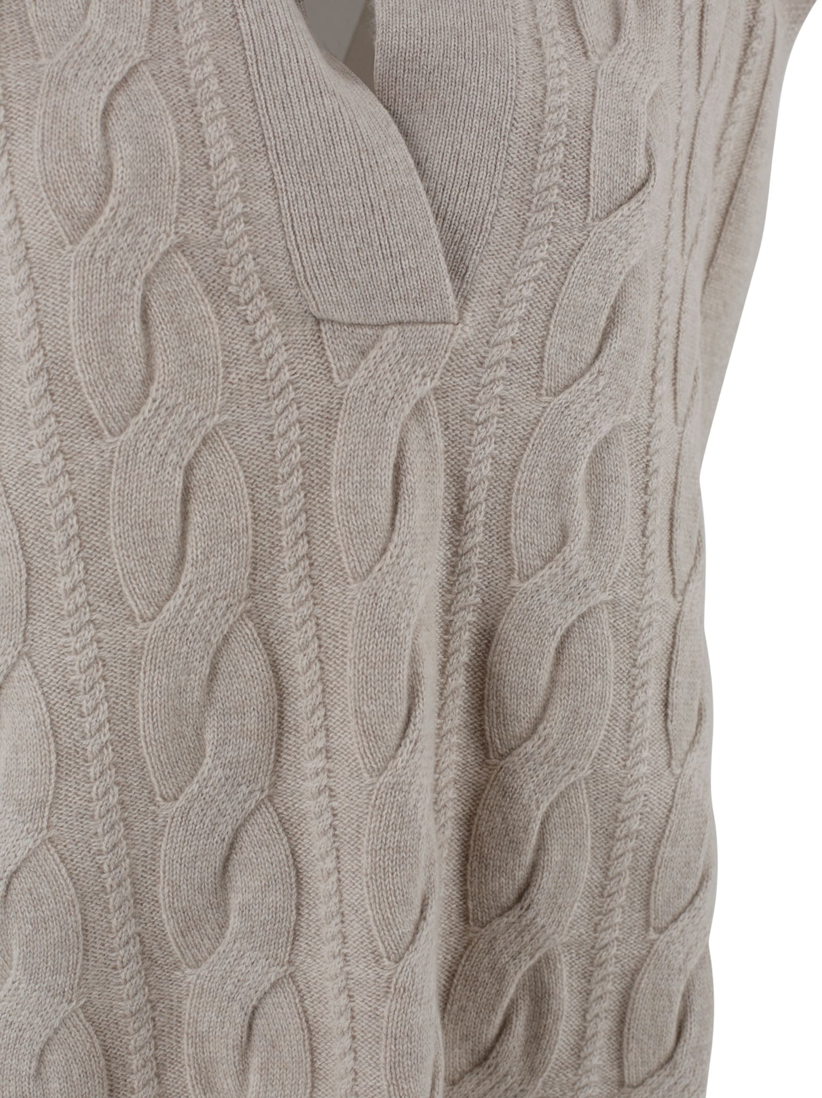 Max Mara Knitted Polo Shirt In Neutral